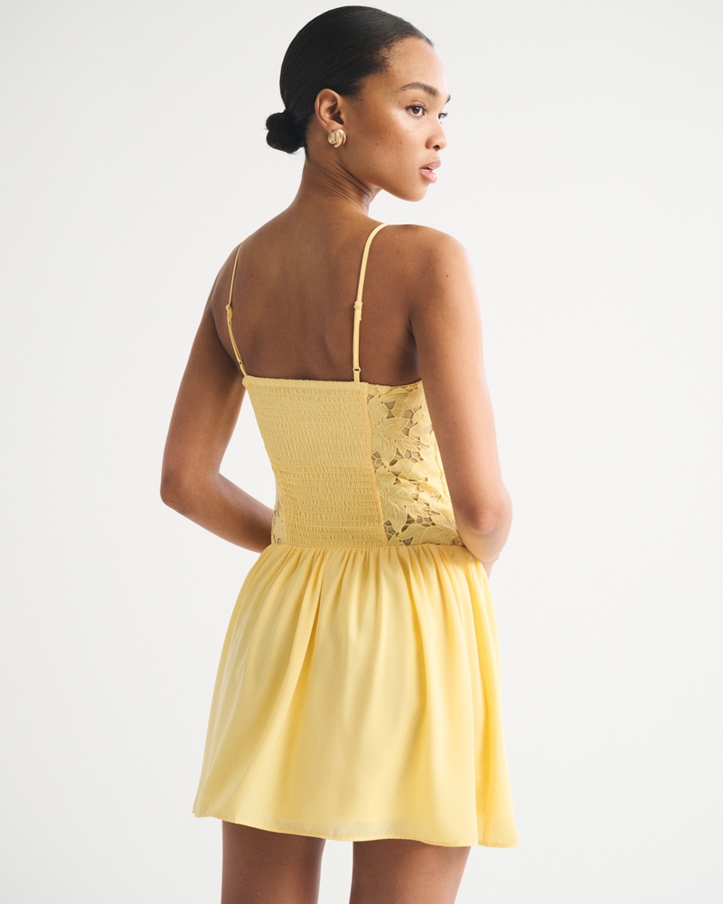 Bra-Free Applique Lace Mini Dress 상세 이미지 6