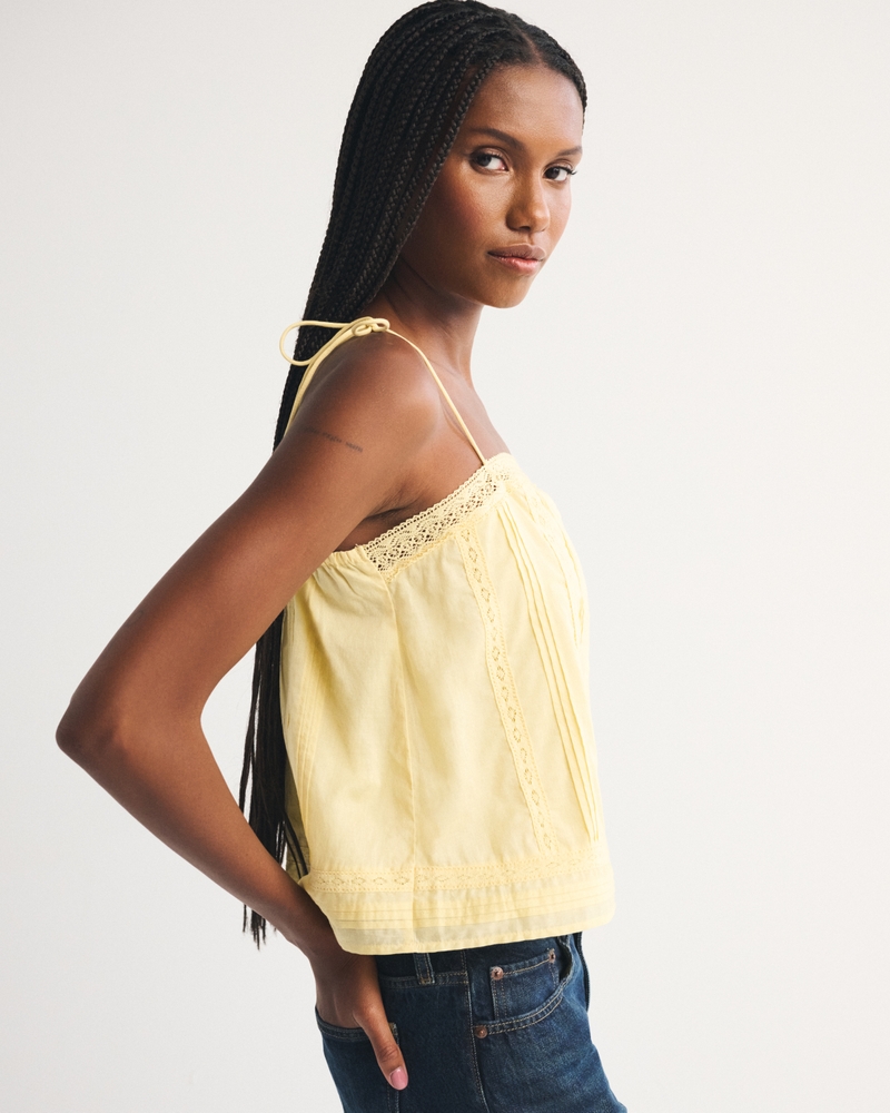 Lace-Trim Tie-Strap Cami 상세 이미지 4