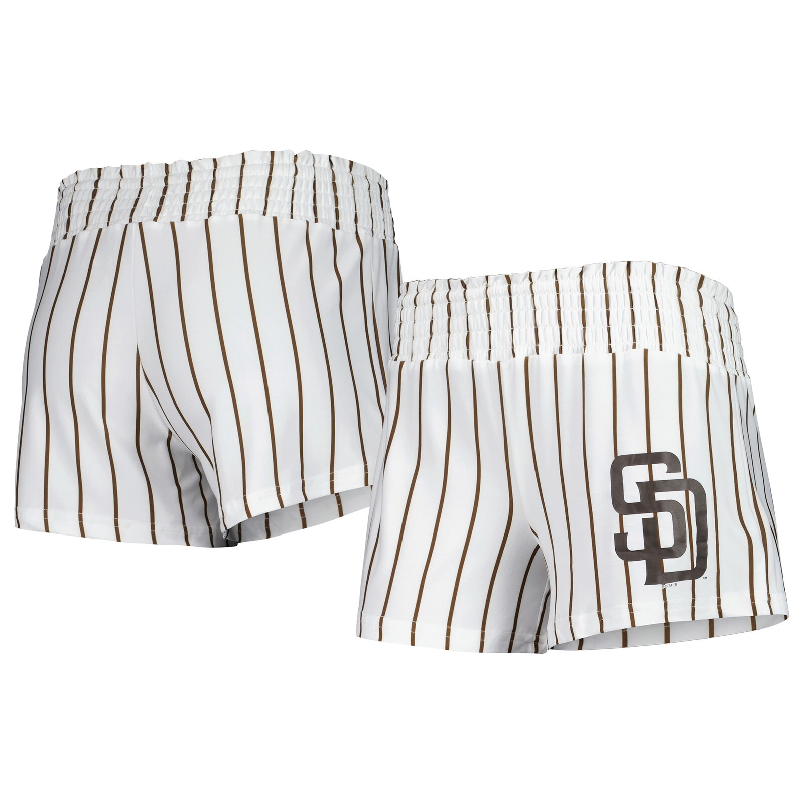 여성용 San Diego Padres Concepts Sport 화이트 Reel Pinstripe 잠옷 쇼츠 상세 이미지 2