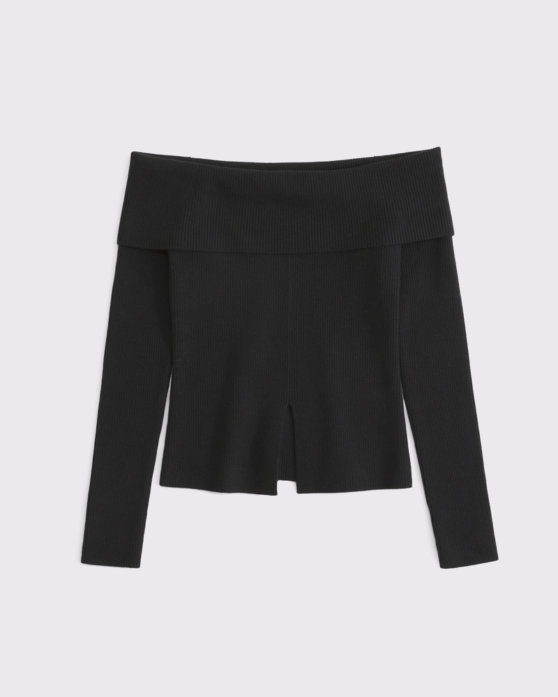 Ribbed Off-The-Shoulder Cutaway Sweater 상세 이미지 6