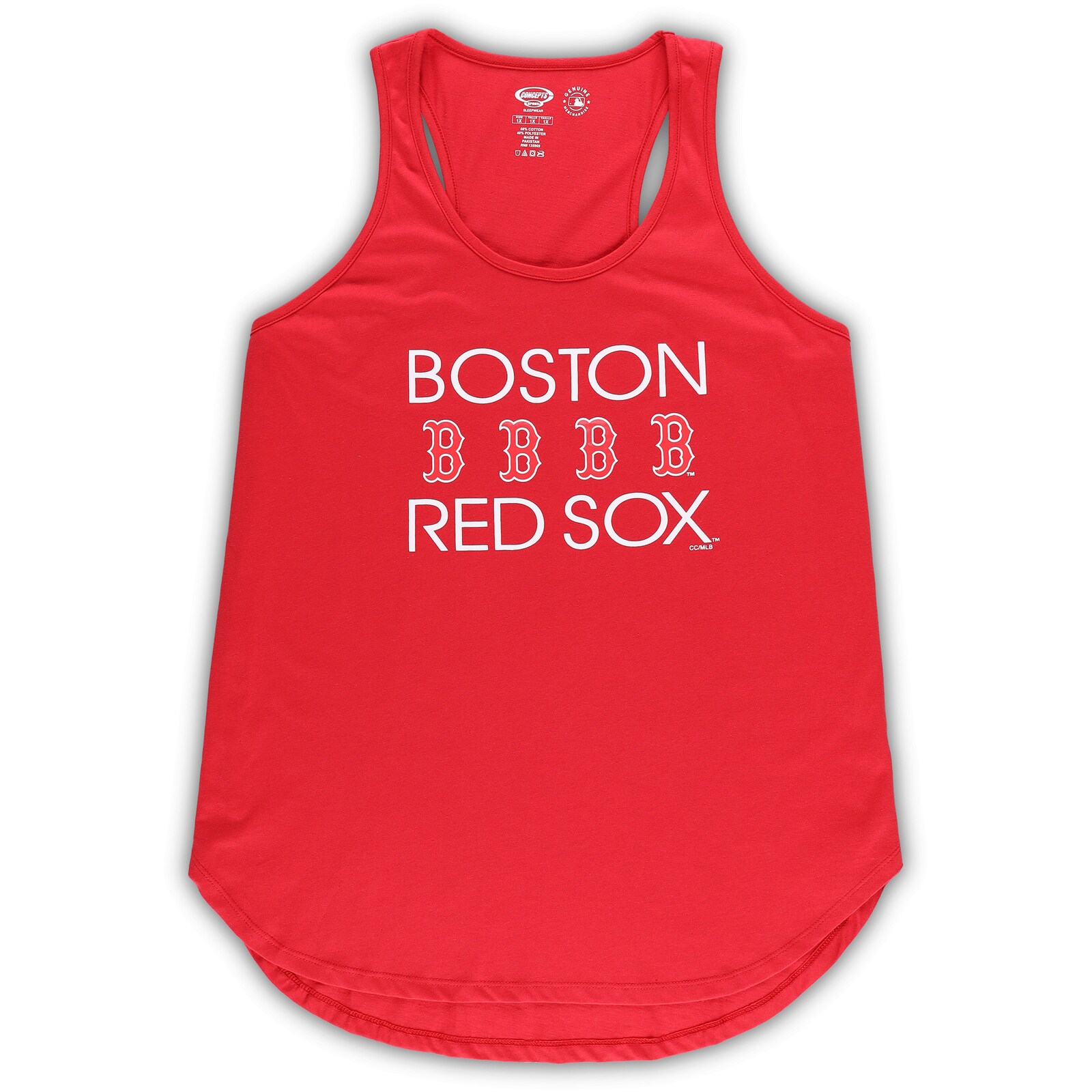 여성용 Boston Red Sox Concepts Sport 레드/네이비 플러스 사이즈 Meter 탱크탑 & 팬츠 슬립 세트 상세 이미지 3