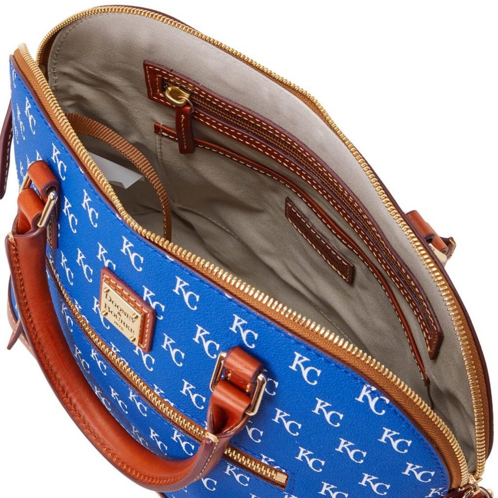 Kansas City Royals Dooney & Bourke Signature Domed 지퍼 새첼 백 상세 이미지 4