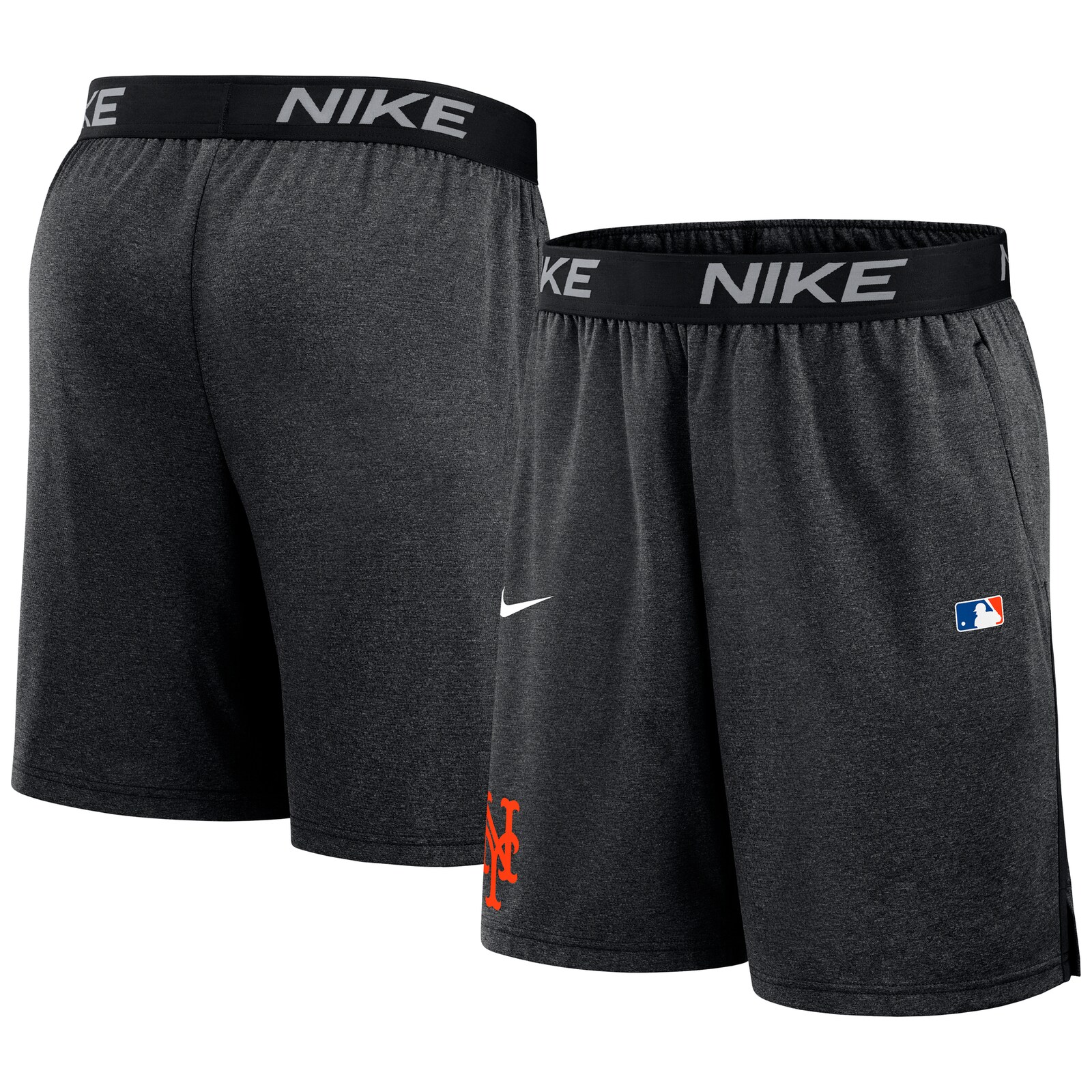 남성용 뉴욕 메츠 Nike 블랙 어센틱 컬렉션 퍼포먼스 니트 쇼츠 상세 이미지 2