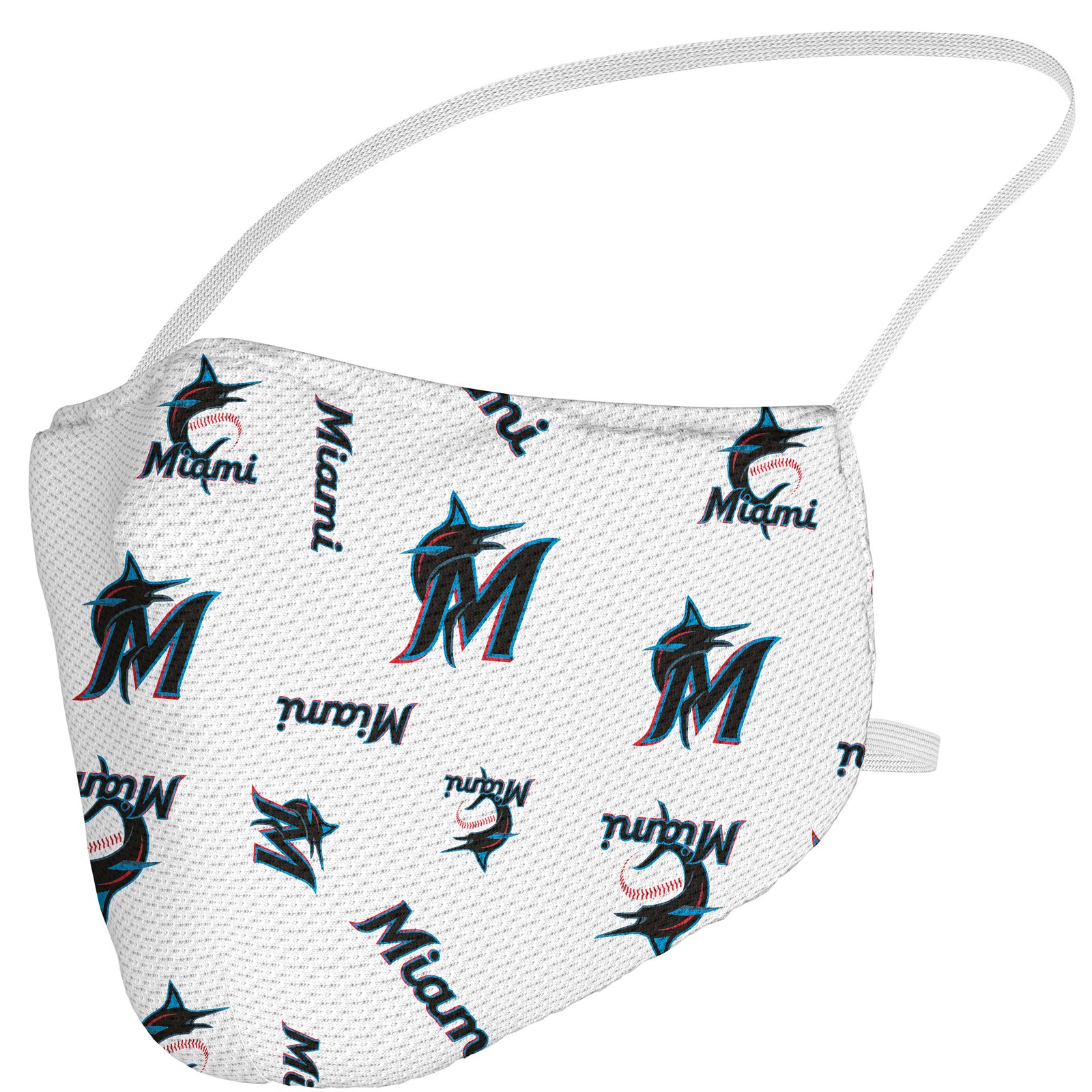 성인용 Miami Marlins 로고 패턴 페이스 커버링 상세 이미지 2