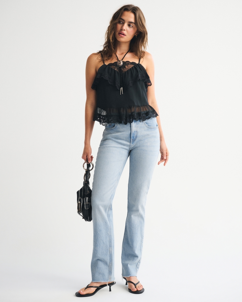 Mid Rise 90s Straight Frayed Hem Jean 상세 이미지 2