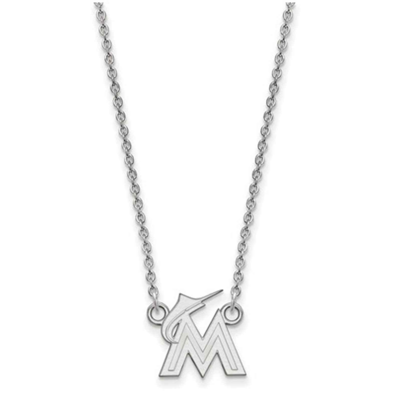 여성용 Miami Marlins 스몰 로고 스털링 실버 펜던트 목걸이