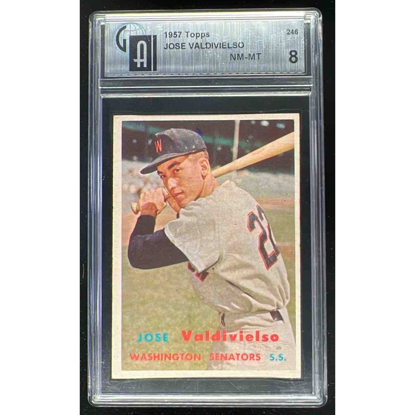 1957 Topps #246 호세 발디비엘소 카드 (GAI 8) 상세 이미지 2