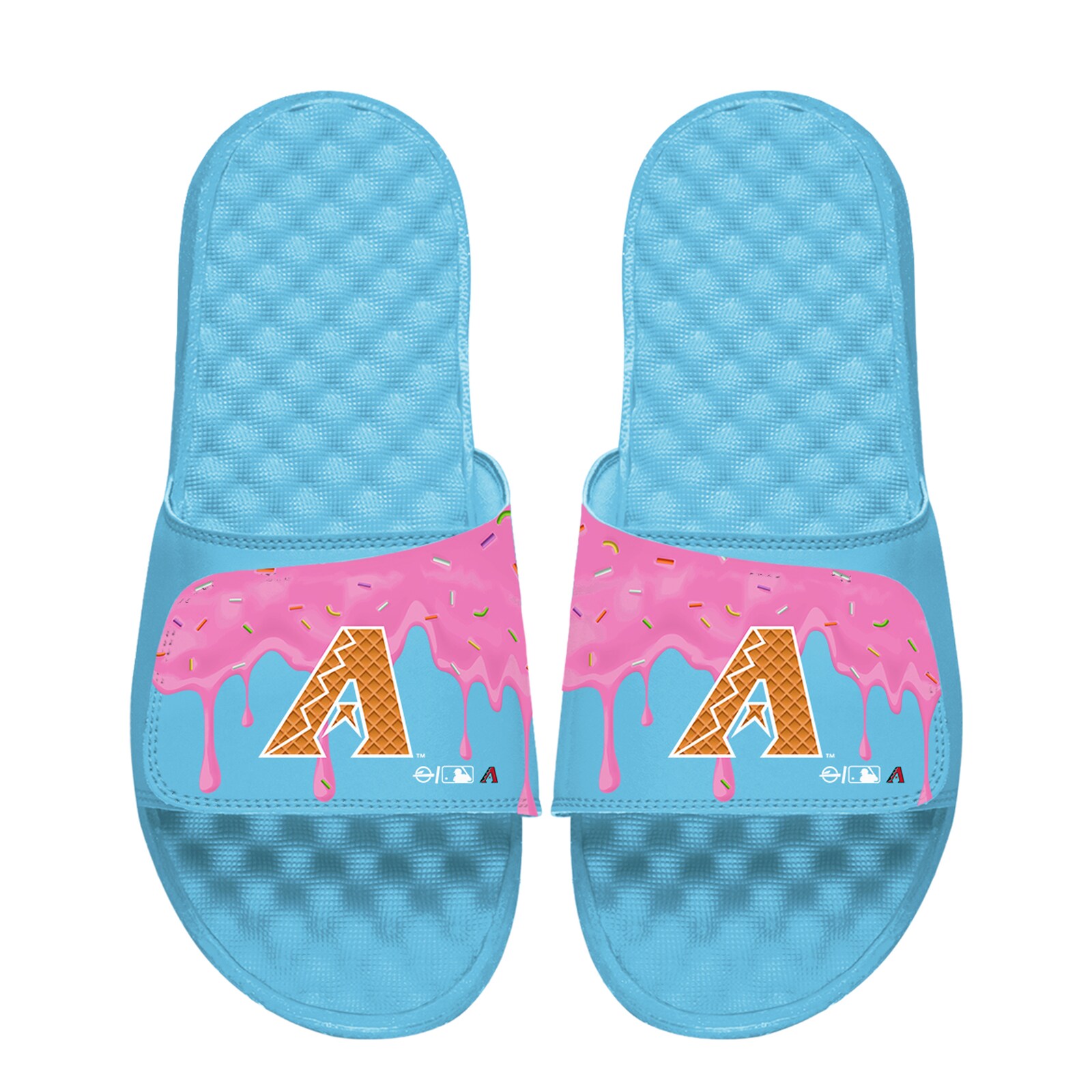 공용 Arizona Diamondbacks ISlide 블루 아이스크림 드립 슬라이드 샌들