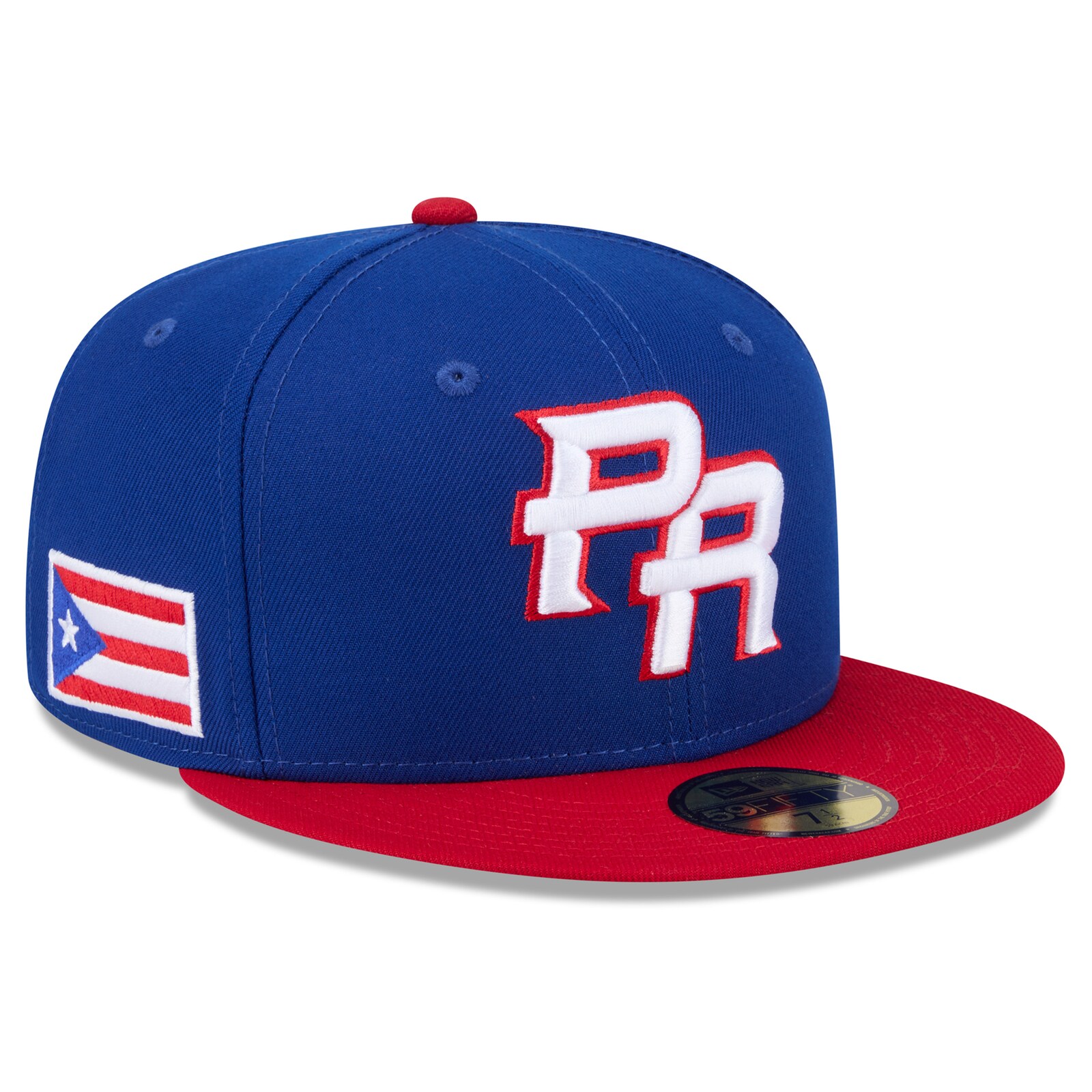 남성용 푸에르토리코 베이스볼 New Era 블루/레드 2026 월드 베이스볼 클래식 59FIFTY 피티드 모자 상세 이미지 2