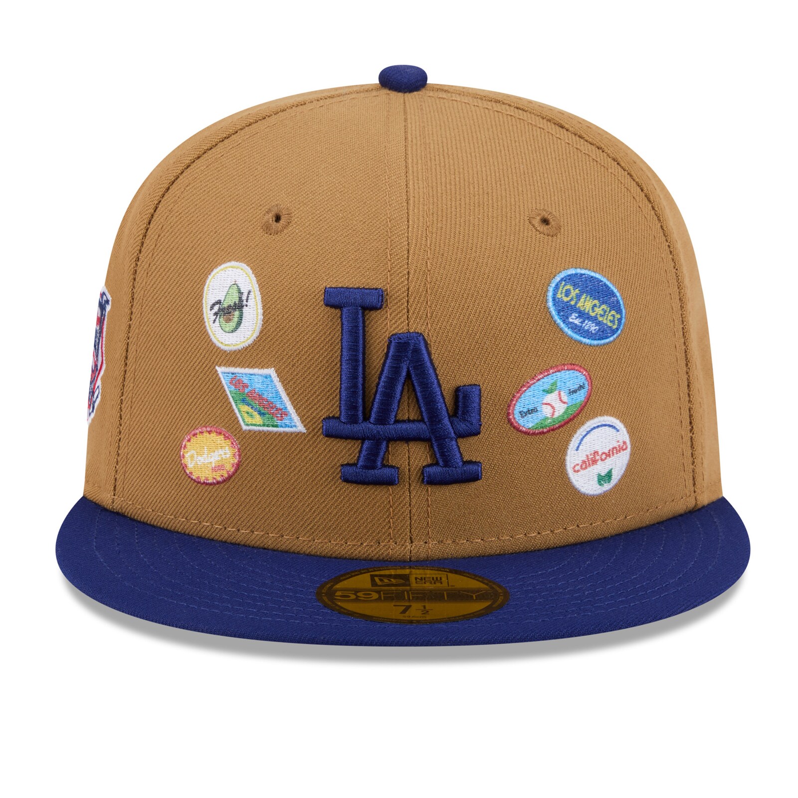 남성용 Los Angeles Dodgers New Era 탄 프루트 스티커 59FIFTY 피티드 모자 상세 이미지 3
