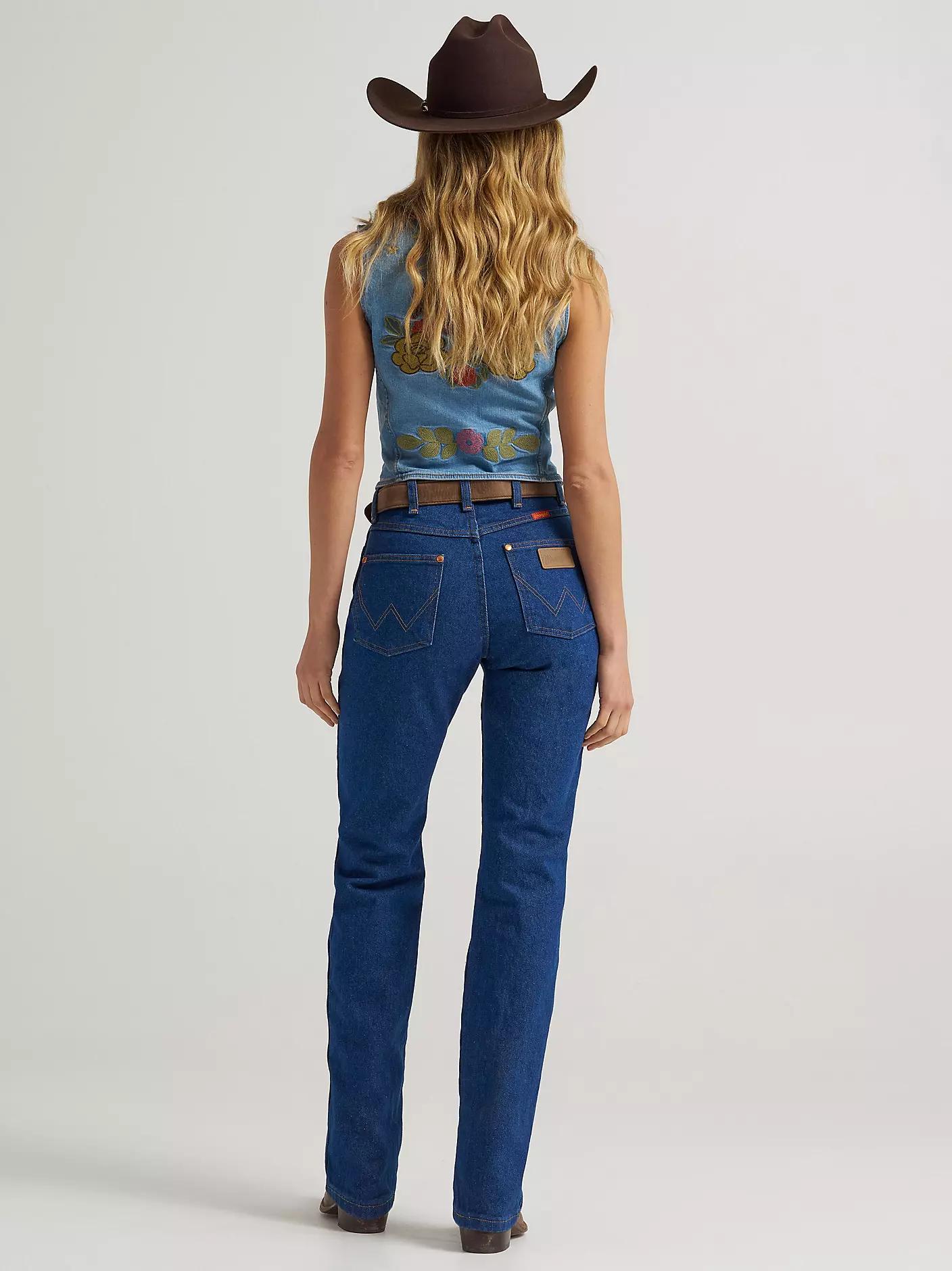 여성용 Wrangler® 카우보이 컷® 프리워시드 인디고 스림핏 데님 팬츠 상세 이미지 3