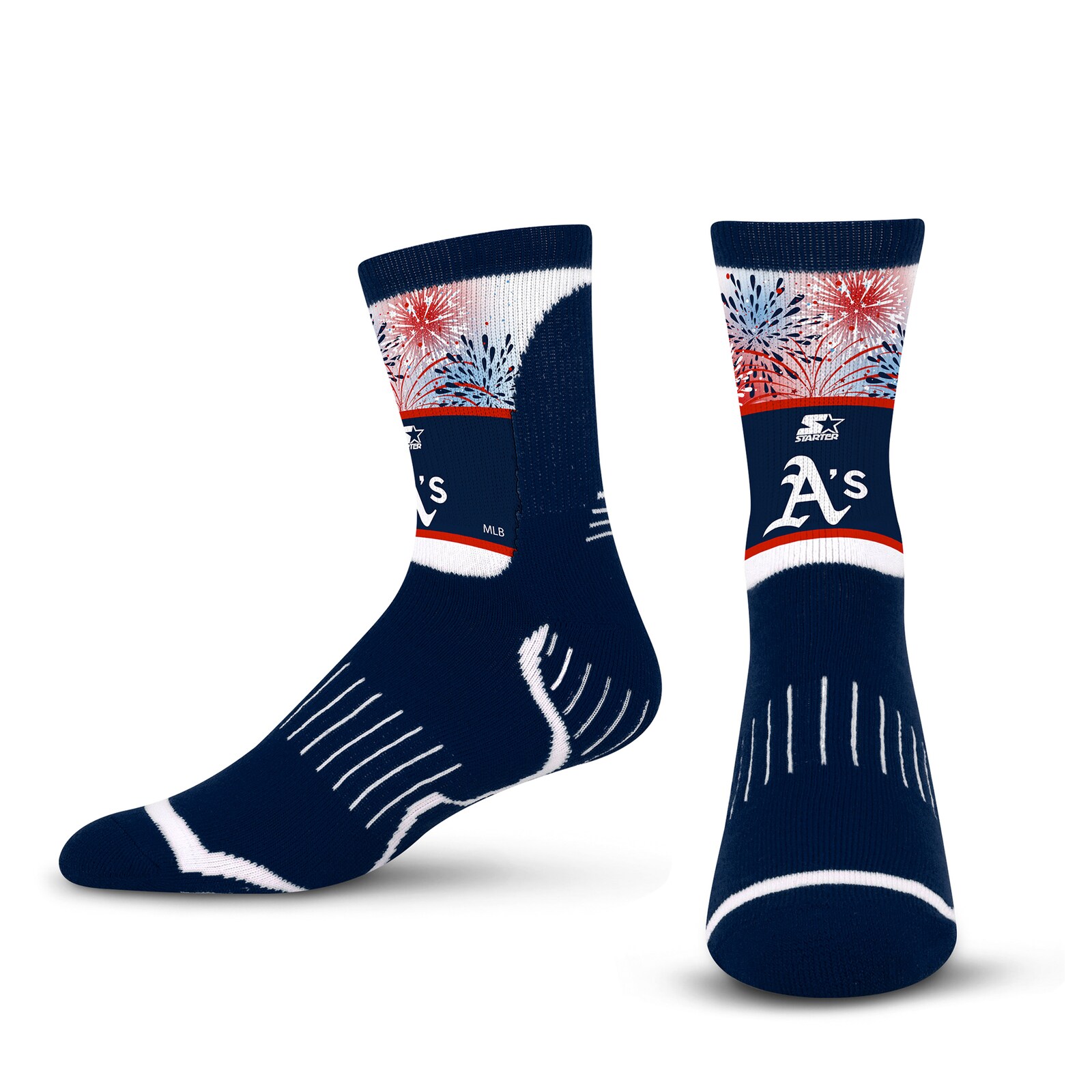 남녀공용 Athletics Starter 네이비 Americana Fireworks 쿼터 길이 양말 상세 이미지 2