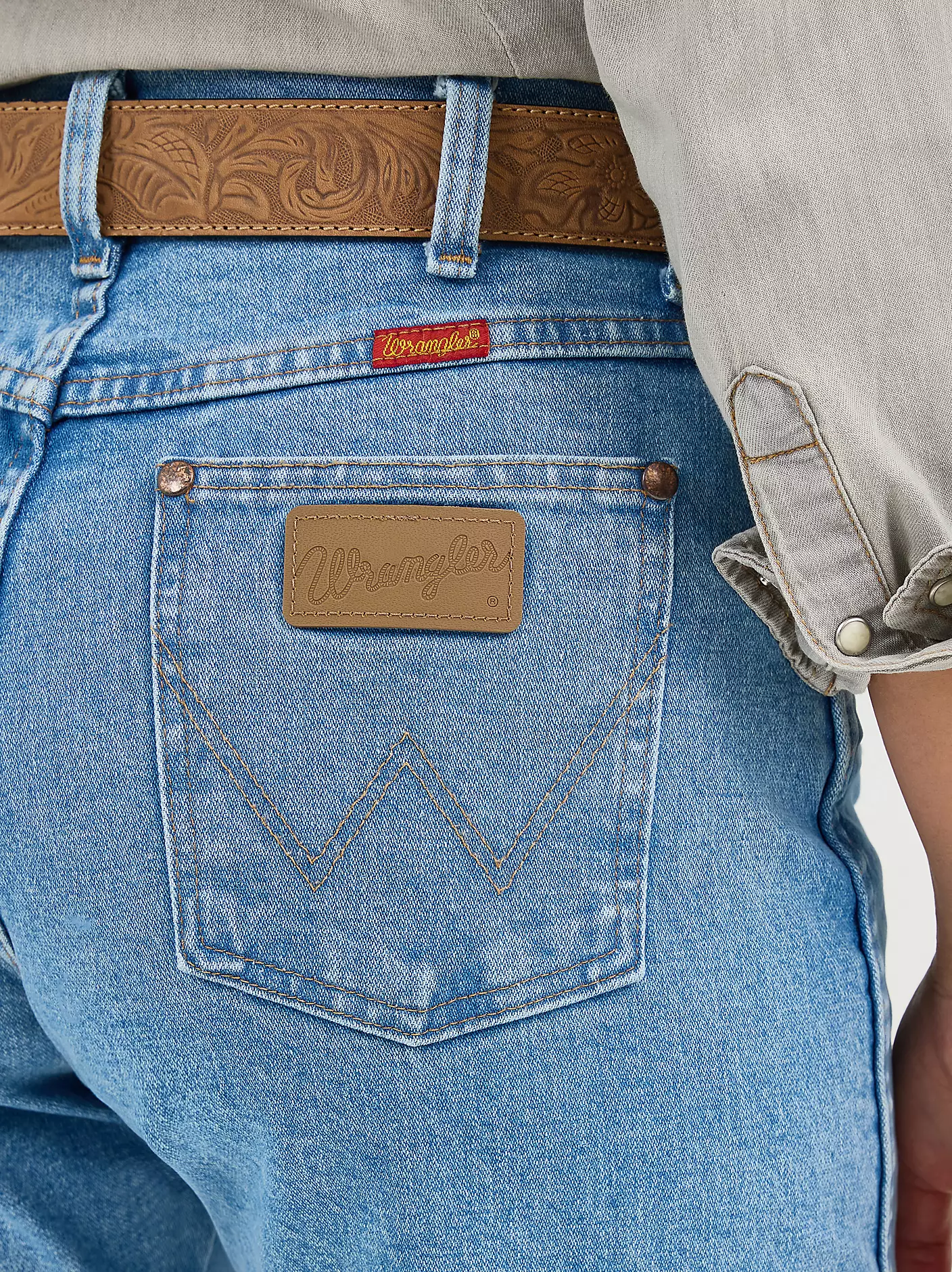 여성용 Wrangler® 카우보이 컷® 슬림핏 앤티크 워시 진 상세 이미지 7