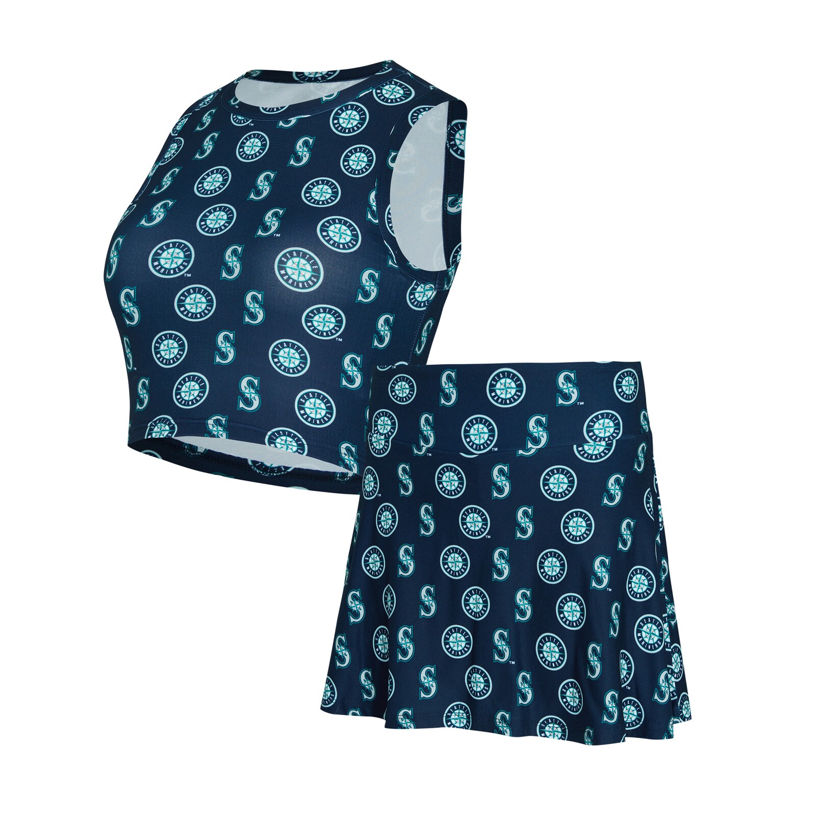 여성용 Seattle Mariners Concepts Sport 네이비 니트 탱크톱 & 스코트 세트 상세 이미지 4