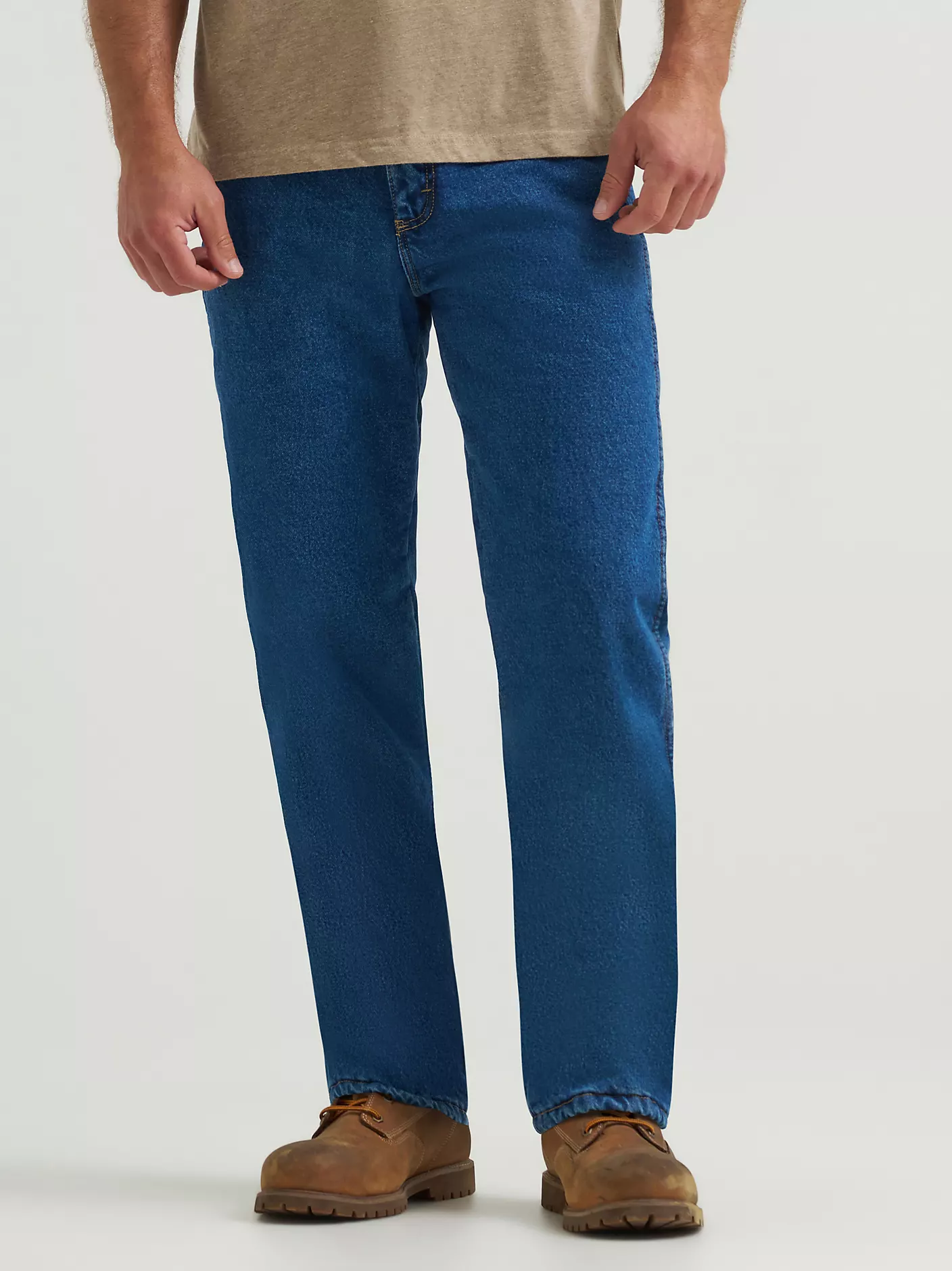 Rugged Wear® 스톤워시 후리스 안감 릴랙스 핏 청바지 상세 이미지 3