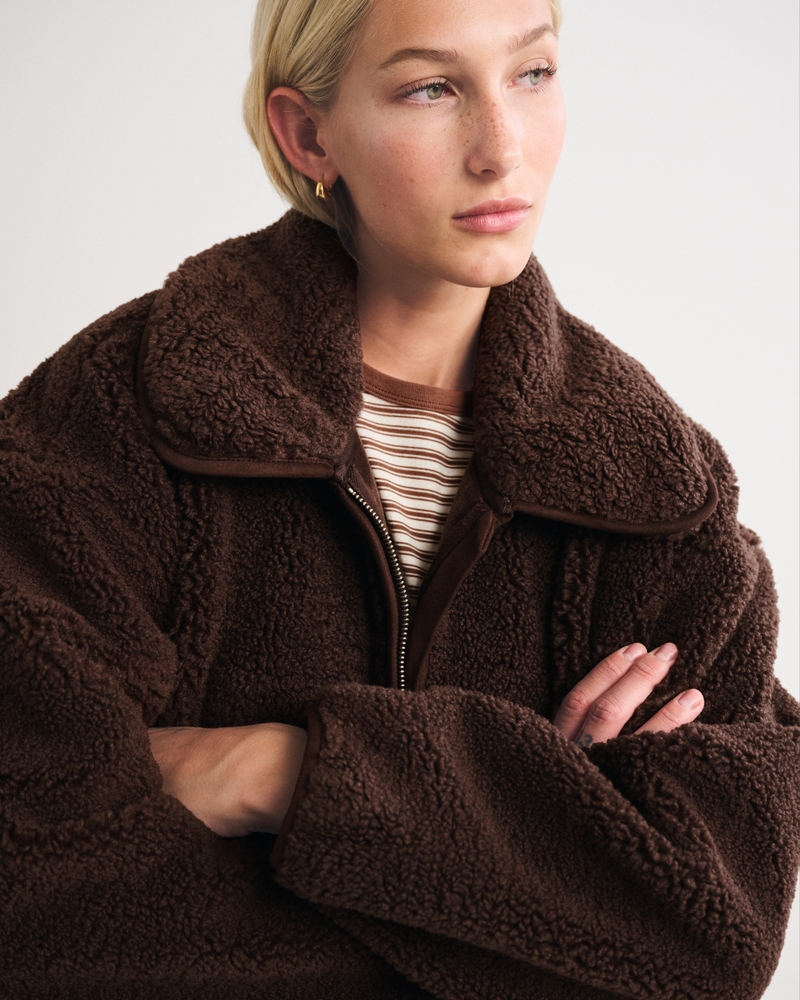 Collared Zip-Up Sherpa Jacket 상세 이미지 2