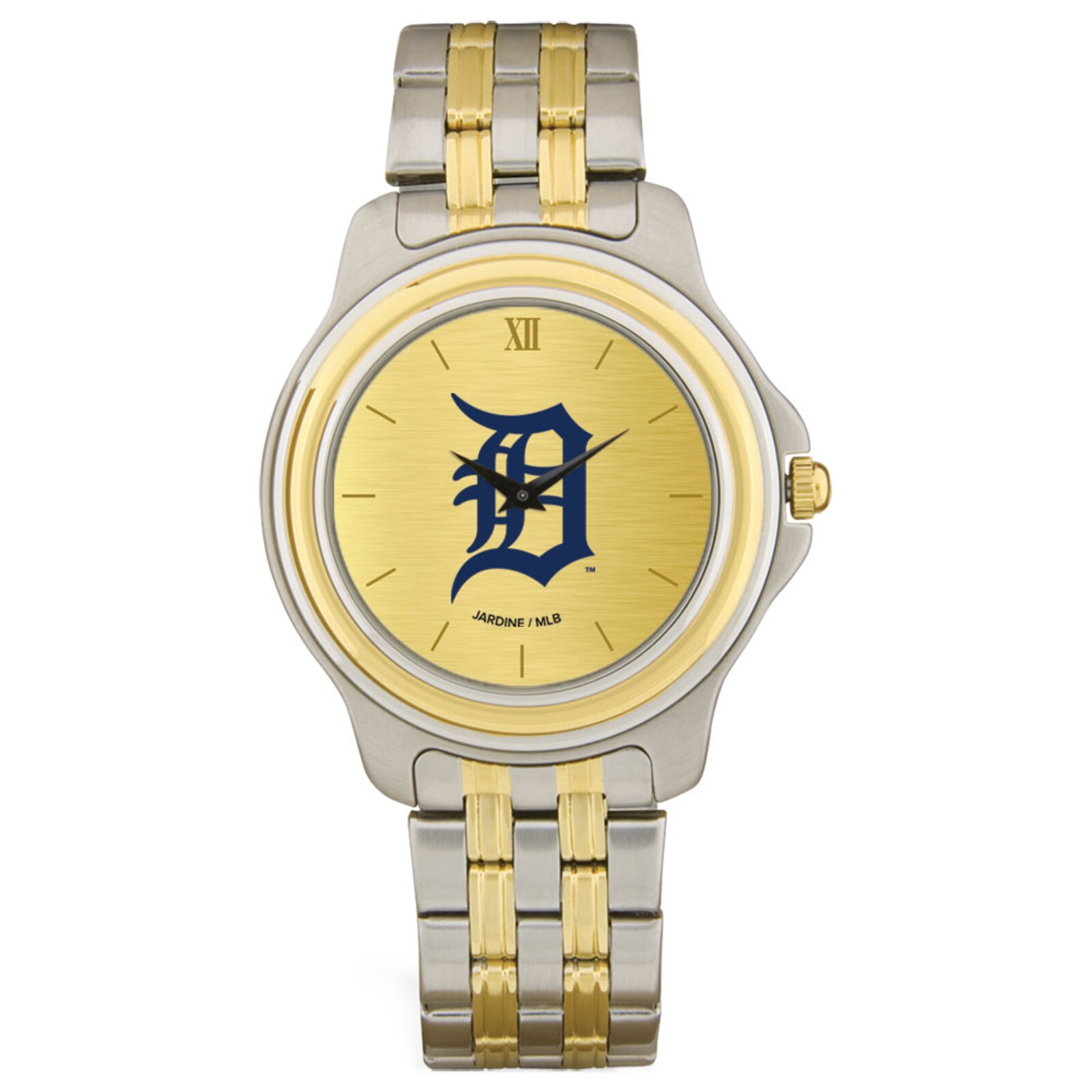 남성용 Detroit Tigers 골드 다이얼 투톤 손목시계