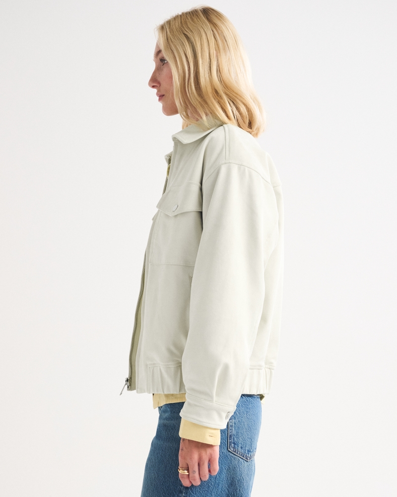 Vegan Suede Bomber Jacket 상세 이미지 4
