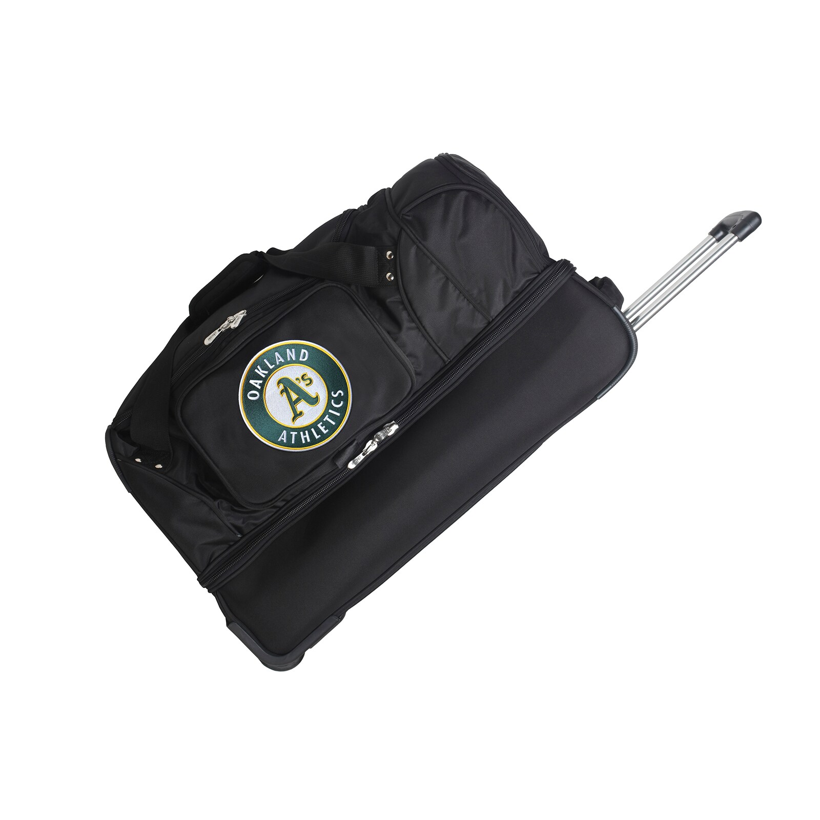 Oakland Athletics MOJO 블랙 27인치 2휠 하단 확장형 롤링 더플백
