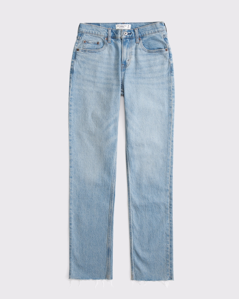 Mid Rise 90s Straight Frayed Hem Jean 상세 이미지 8