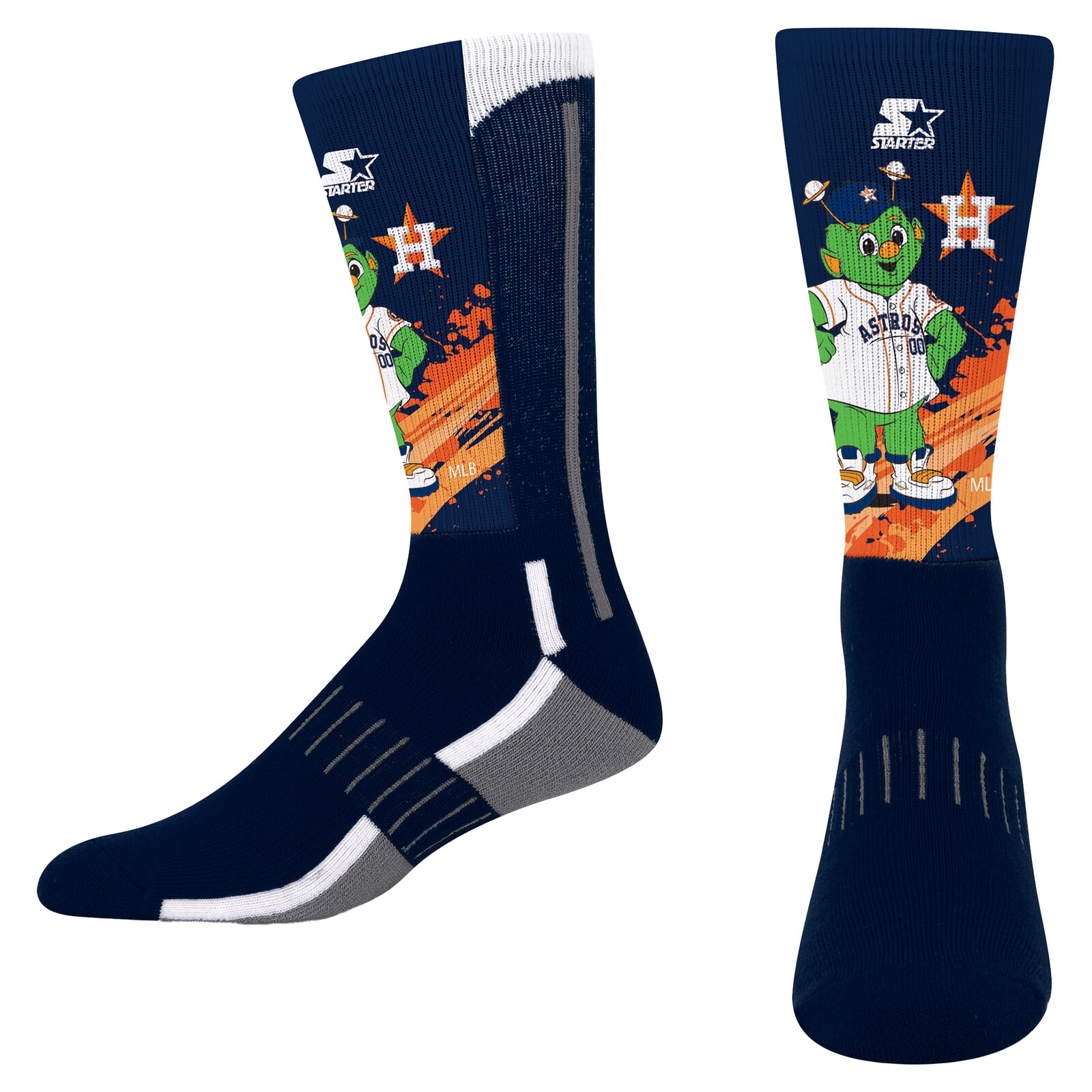 아동용 Houston Astros Starter 네이비 Phenom Mascot 컬러 스플래시 크루 양말