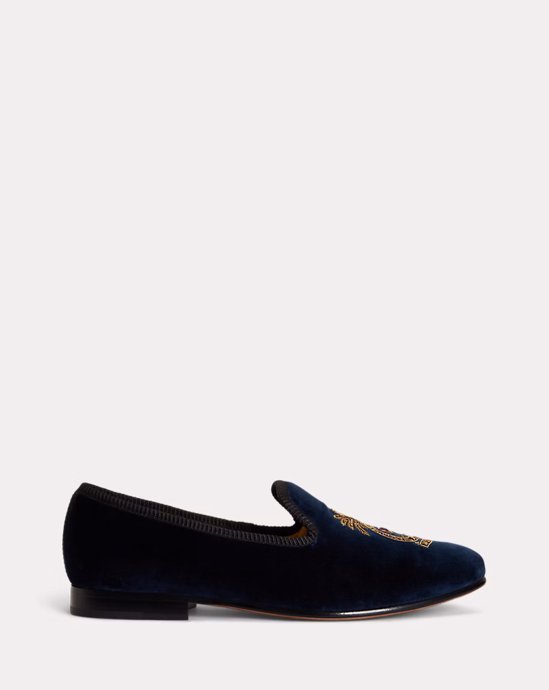 Paxton Crest 벨벳 슬리퍼