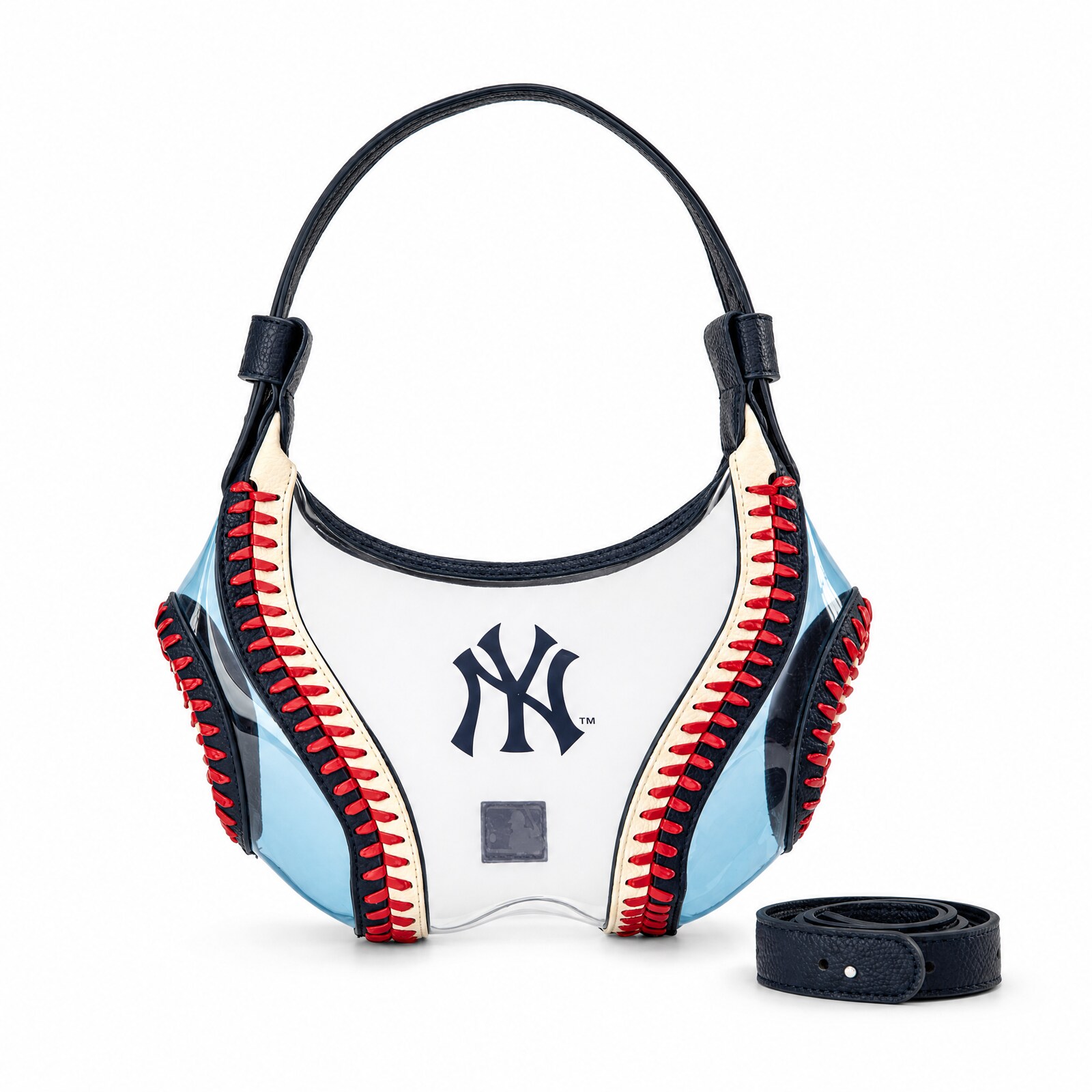 New York Yankees Montana West 투명 슬라우치 숄더백 상세 이미지 6