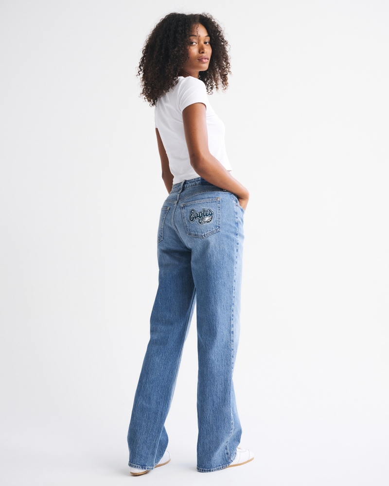 Curve Love High Rise 90s Relaxed Philadelphia Eagles Embroidered Jean 상세 이미지 6
