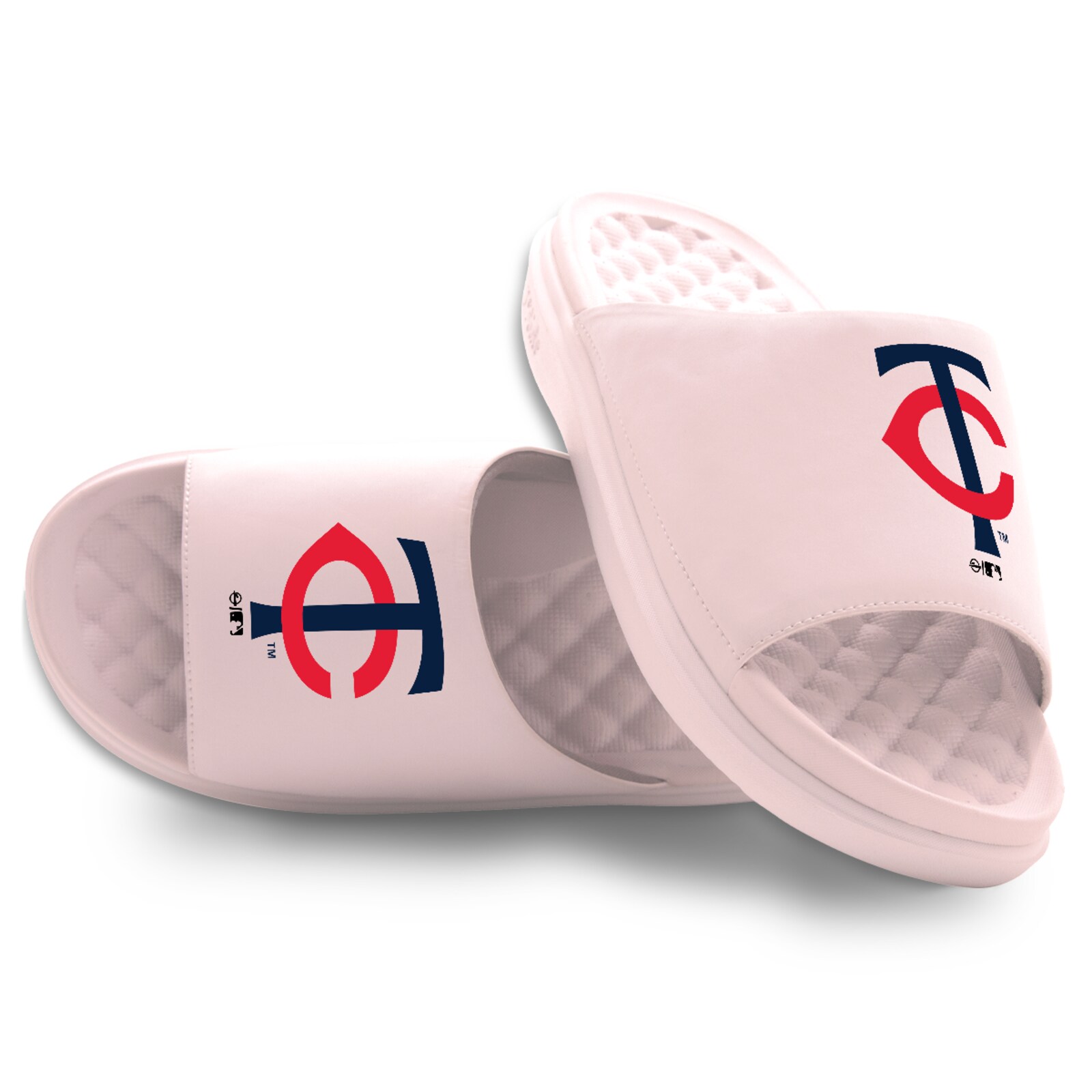 유소년 Minnesota Twins ISlide 핑크 프라이머리 모티브 슬라이드 샌들