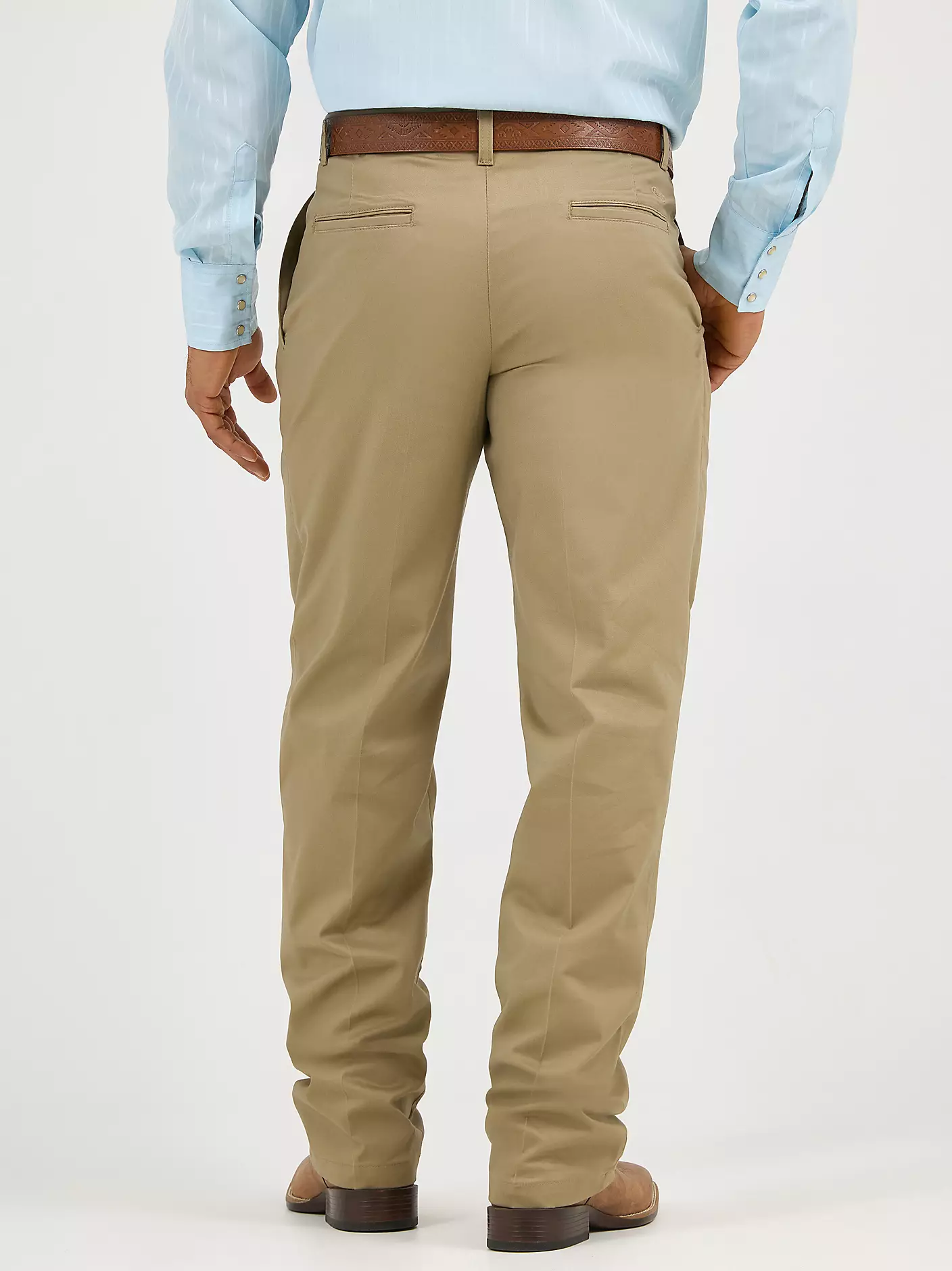 남성 Wrangler Casuals® 플리티드 앞면 루즈핏 팬츠, 카키 상세 이미지 3