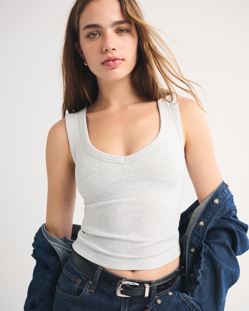 Bra-Free Rib V-Neck Tank 상세 이미지 2