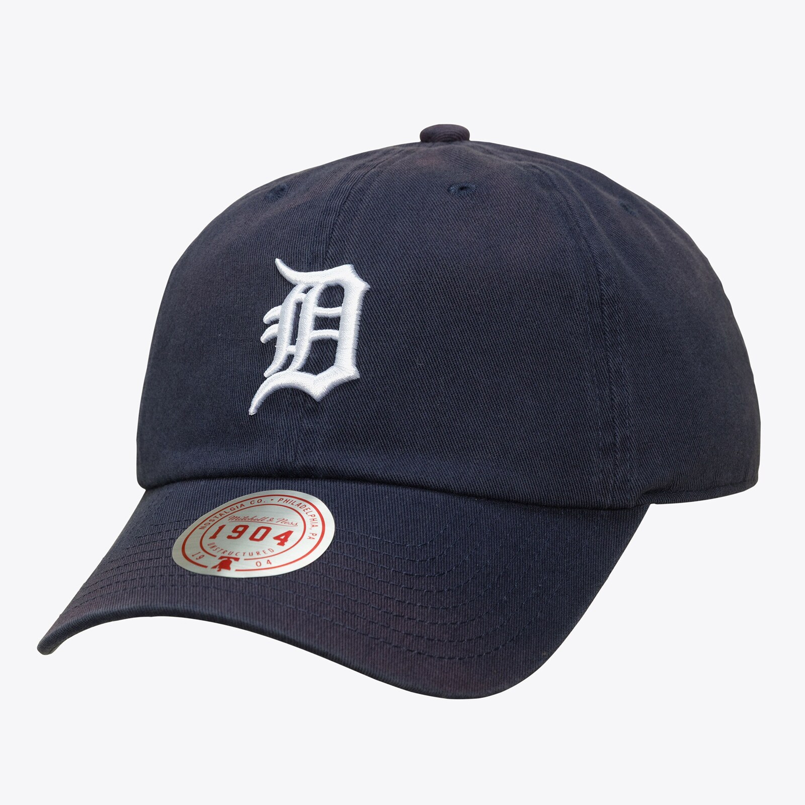공용 Detroit Tigers Mitchell & Ness 네이비 1904 소프트 워시 조절식 모자 상세 이미지 2