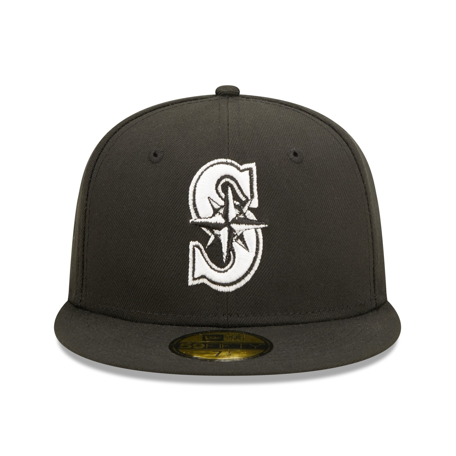남성용 Seattle Mariners New Era 블랙 팀 로고 59FIFTY 피티드 모자 상세 이미지 3