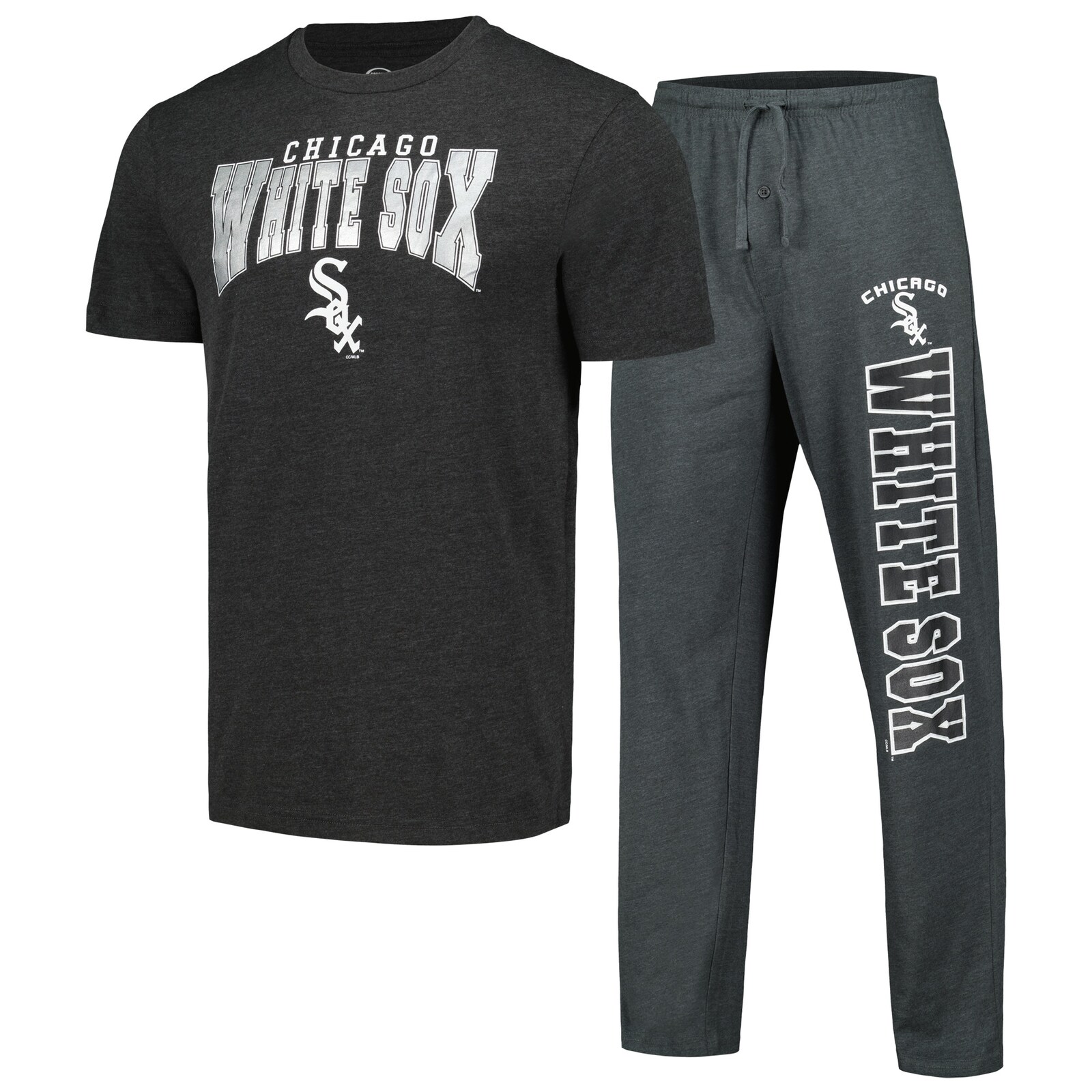 남성용 Chicago White Sox Concepts Sport 차콜/블랙 Meter 상하의 잠옷 세트 상세 이미지 2