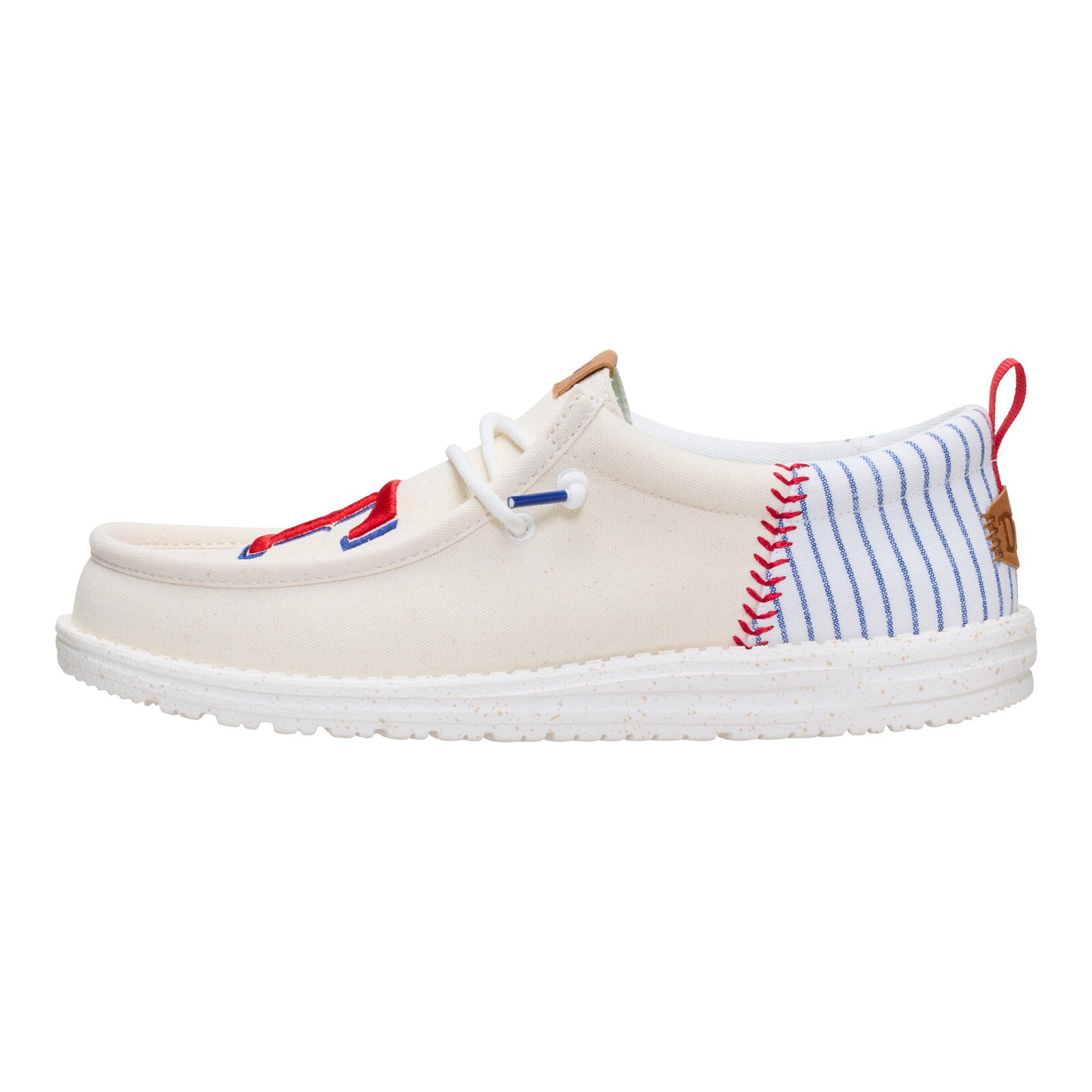 남성용 Texas Rangers Hey Dude 화이트 Wally 캐주얼 슬립온 슈즈 상세 이미지 9