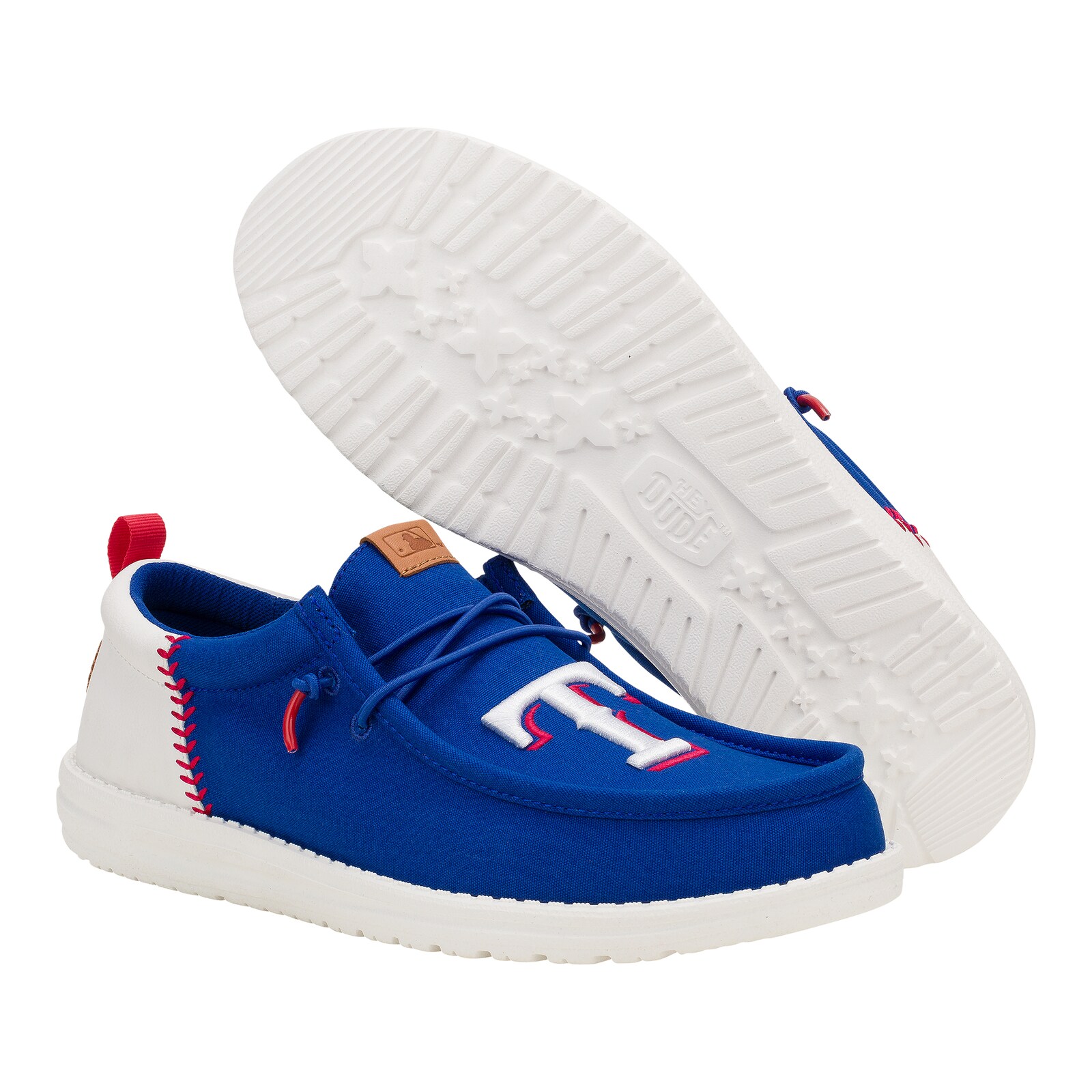 남성용 Texas Rangers Hey Dude 로열 Wally 캐주얼 슈즈 상세 이미지 5