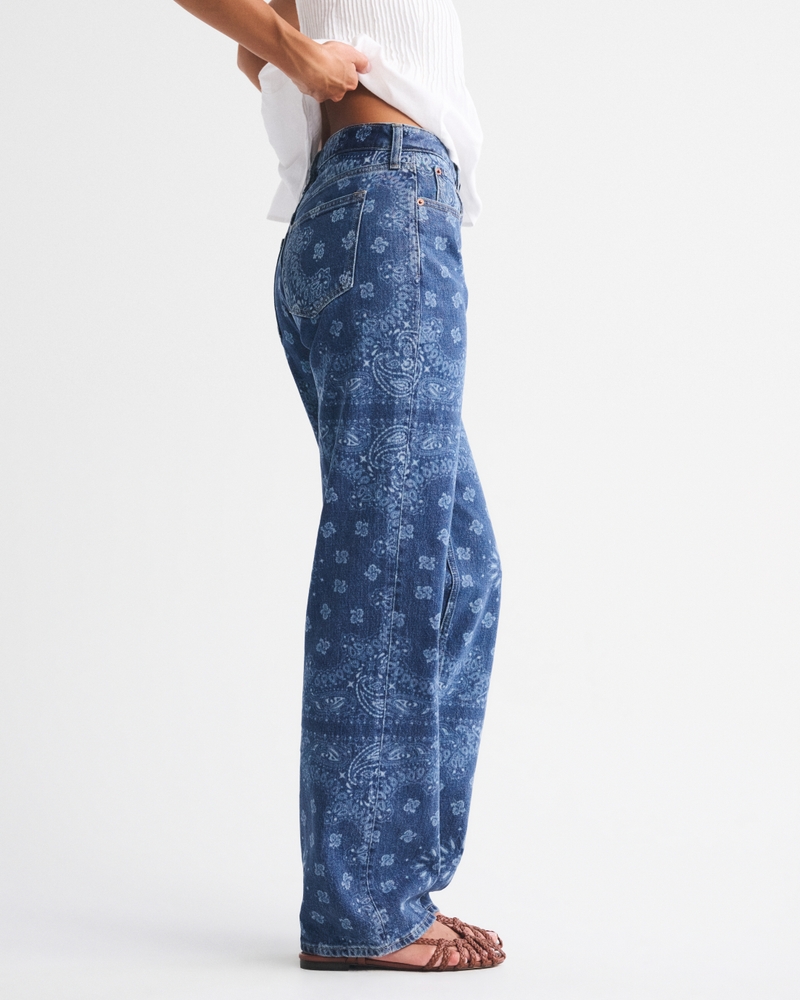 Curve Love High Rise 90s Relaxed Bandana Print Jean 상세 이미지 3