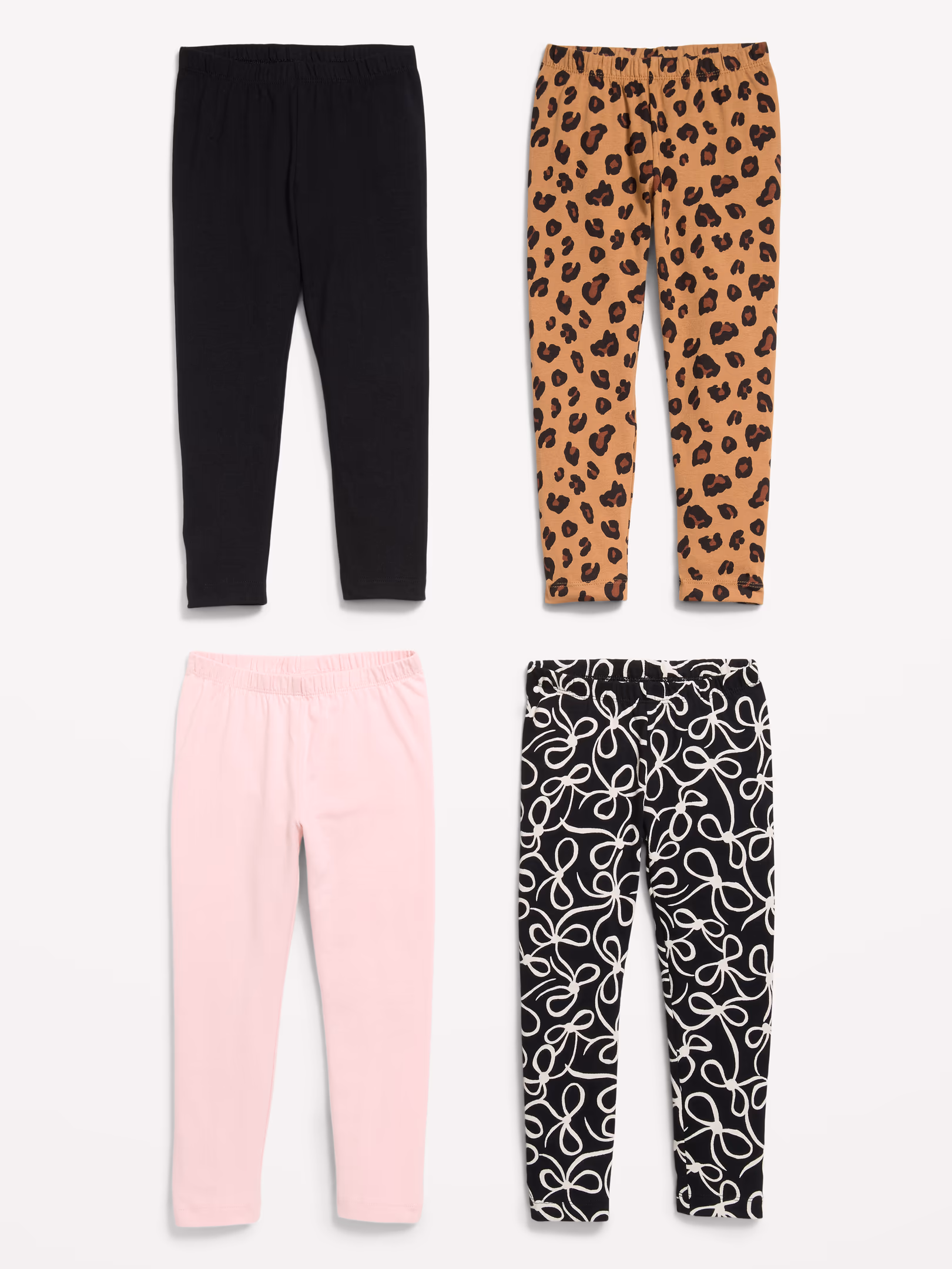 4-Pack Full-Length Jersey Leggings for Toddler Girls 상세 이미지 2