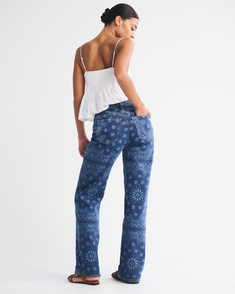 Curve Love High Rise 90s Relaxed Bandana Print Jean 상세 이미지 5