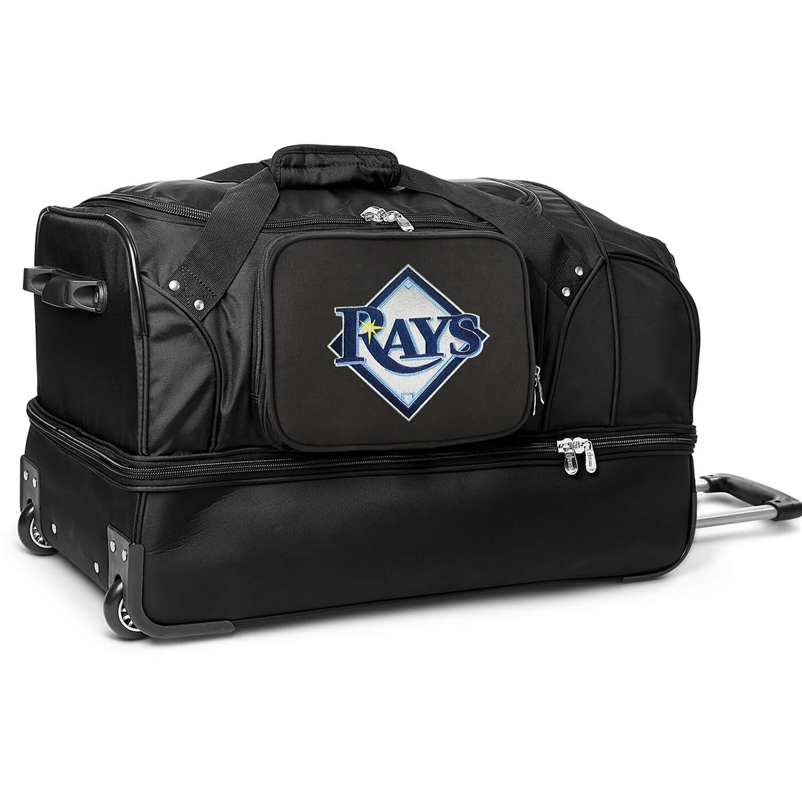 Tampa Bay Rays MOJO 블랙 27인치 드롭 바텀 바퀴형 더플백