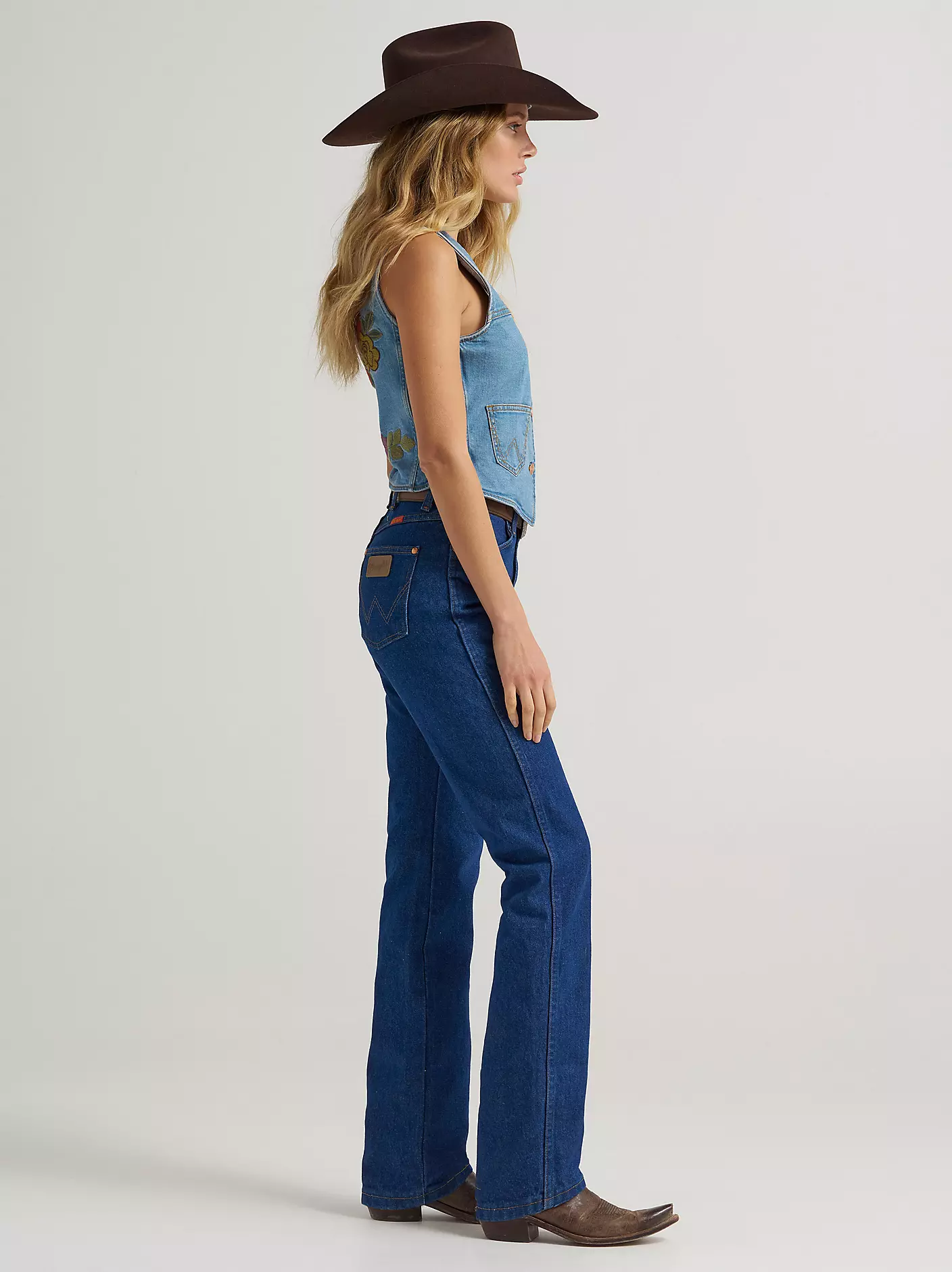 여성용 Wrangler® 카우보이 컷® 프리워시드 인디고 스림핏 데님 팬츠 상세 이미지 7