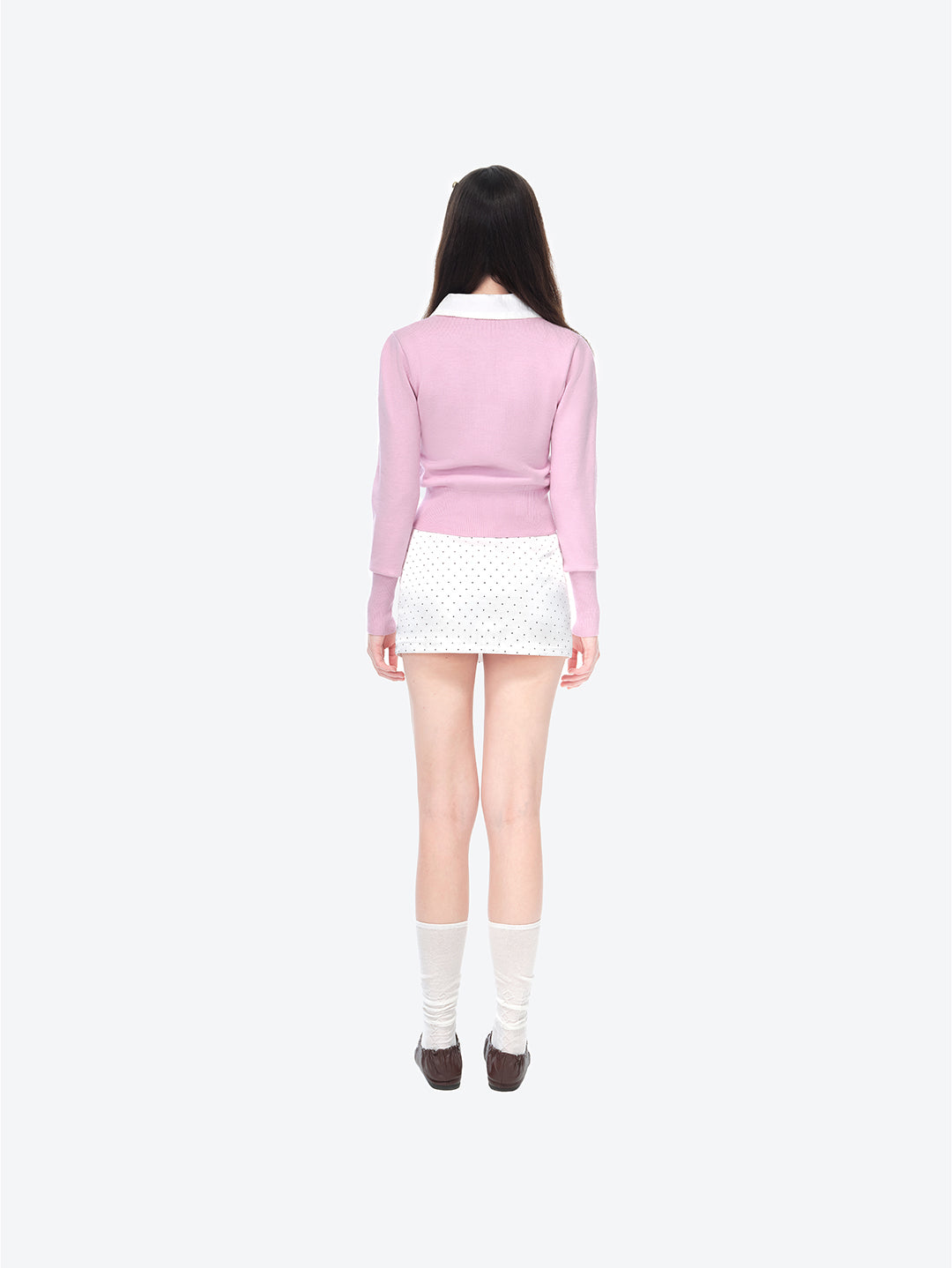 미니 로고 카디건 핑크 상세 이미지 4
