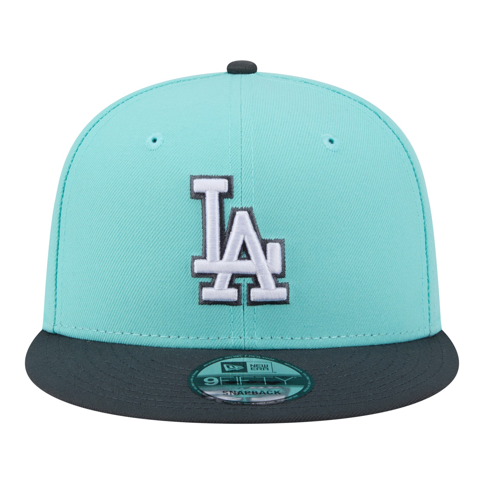 남성용 로스앤젤레스 다저스 New Era 청록/차콜 투톤 컬러 팩 9FIFTY 스냅백 모자 상세 이미지 3