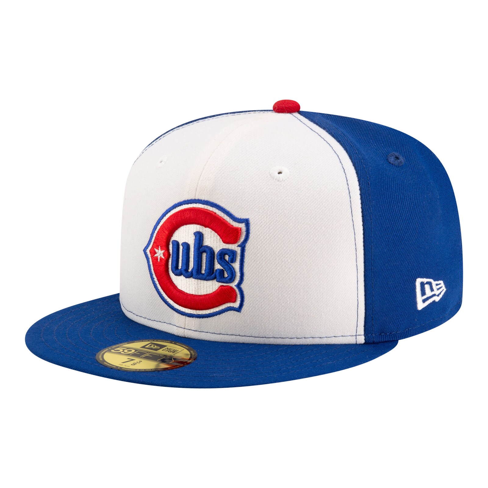 남성용 시카고 컵스 New Era 화이트/로열 150주년 59FIFTY 피티드 모자 상세 이미지 4
