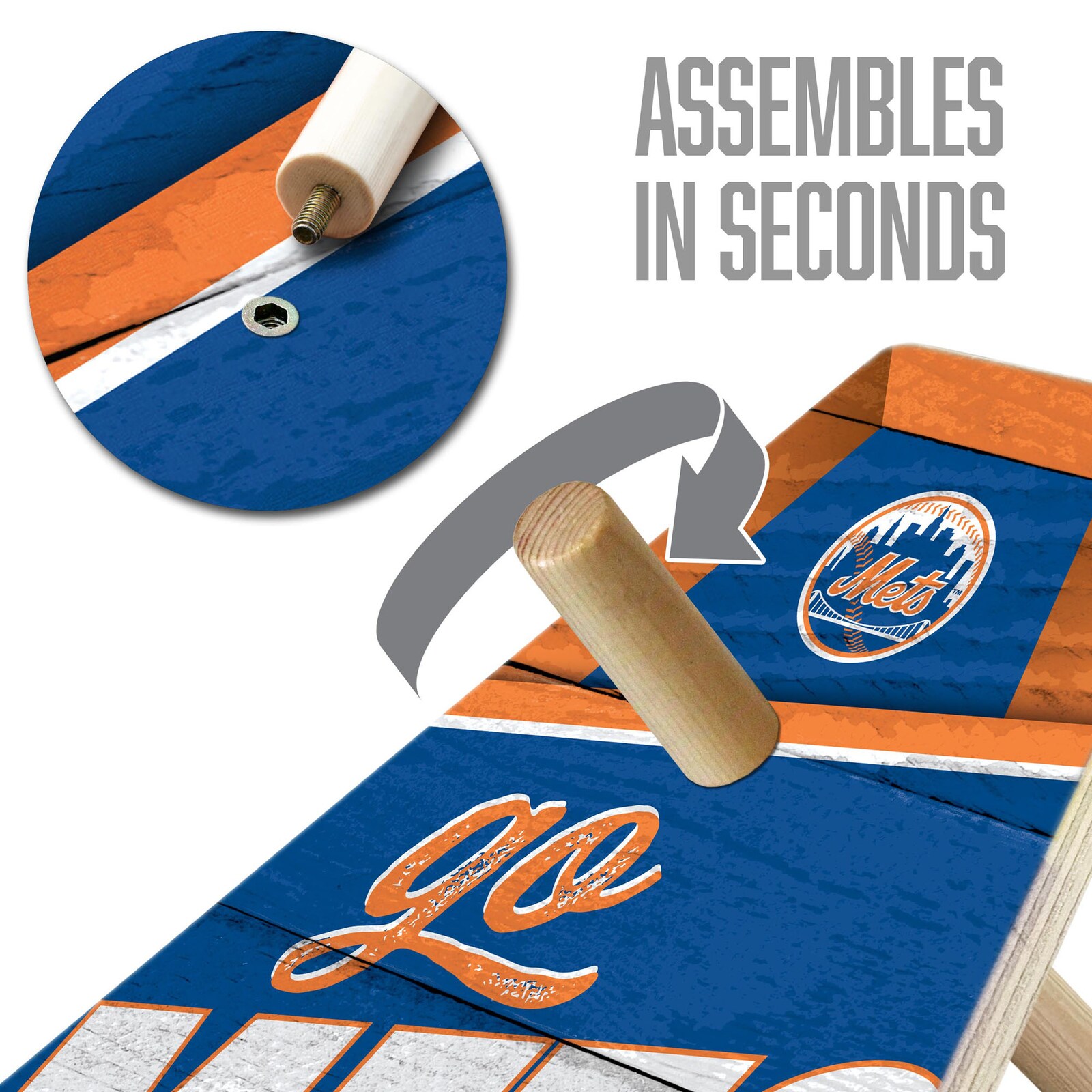 New York Mets IDNA 20" x 23" 링 백 게임 상세 이미지 5