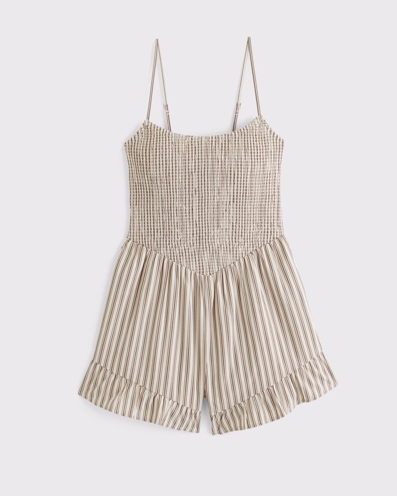 A&F Sydney Smocked Dipped-Waist Romper 상세 이미지 7