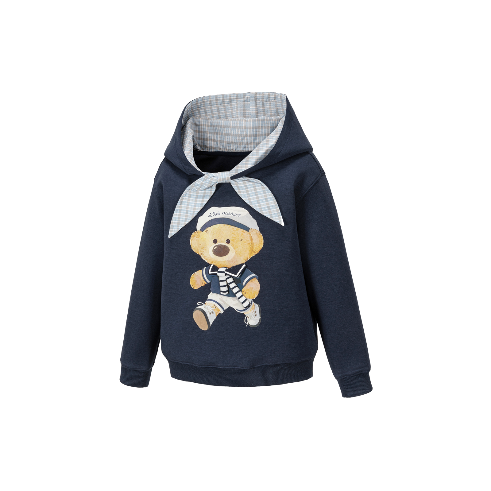 Babybear 세일러 베어 일러스트 후드 티셔츠 네이비 블루 상세 이미지 2