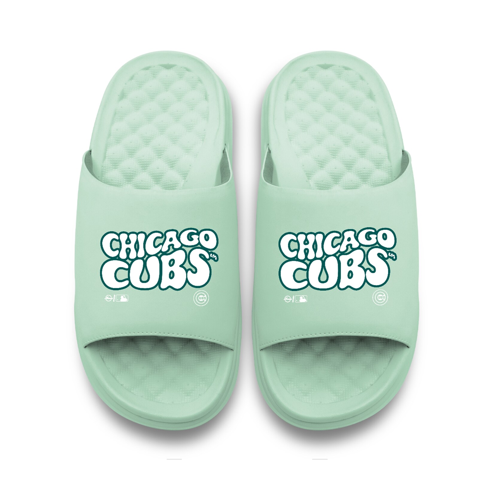 남녀공용 Chicago Cubs ISlide 씨폼 버블 레터 모티브 슬라이드 샌들