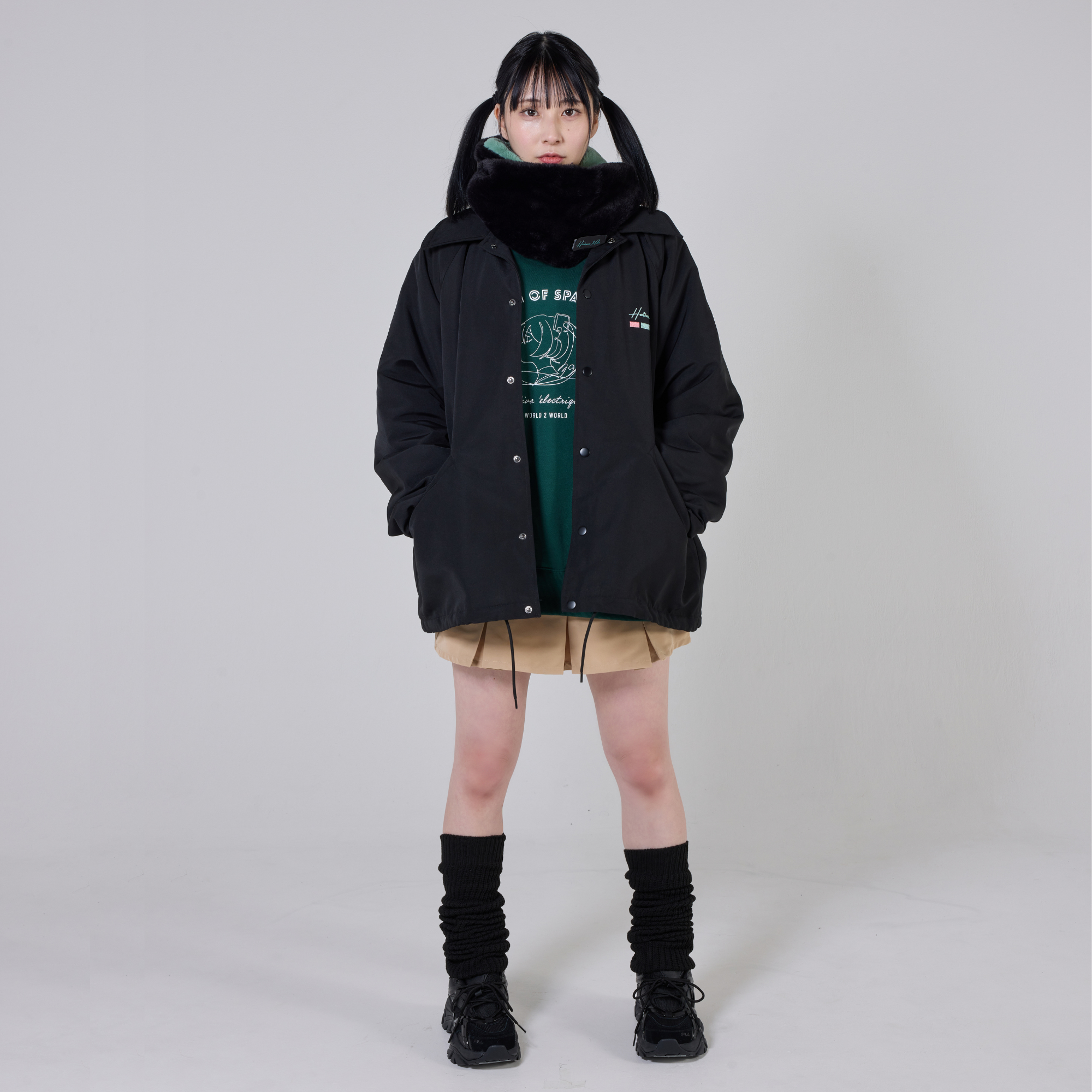 (Goods - Outerwear) Hatsune Miku 인조 퍼 안감 코치 재킷 상세 이미지 7
