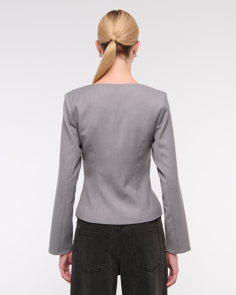 Long-Sleeve Squareneck Tailored Vest 상세 이미지 5
